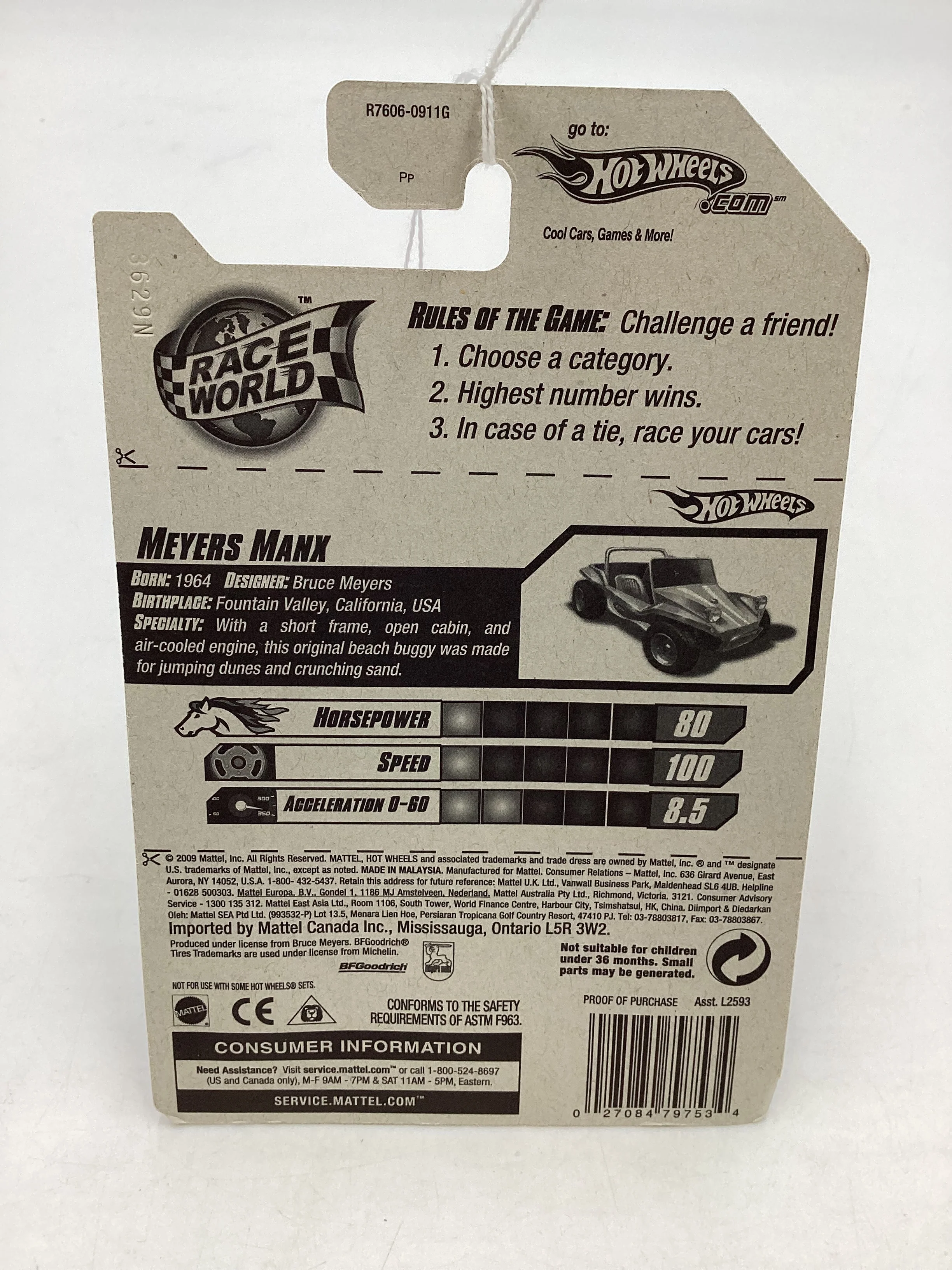 2010 Hot Wheels #177 Walmart Exclusive Blue Meyers Manx 238F - Image 7