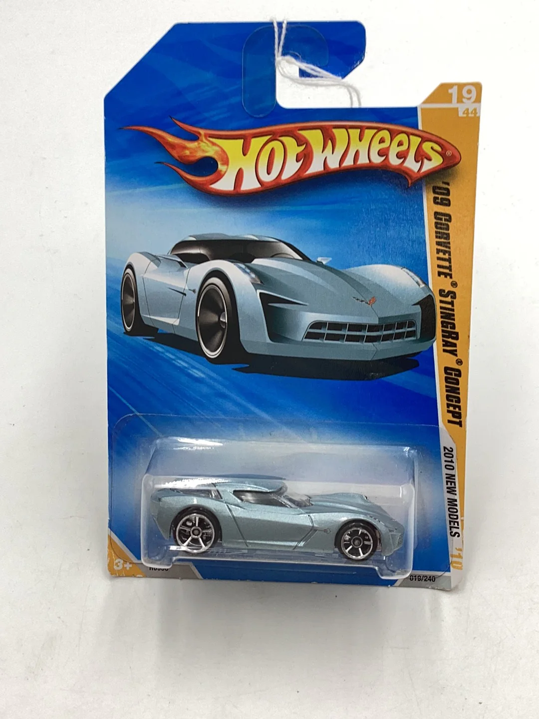2010 Hot Wheels #19 09 Corvette stingray concept Silver Blue Metallic 18F - Image 2