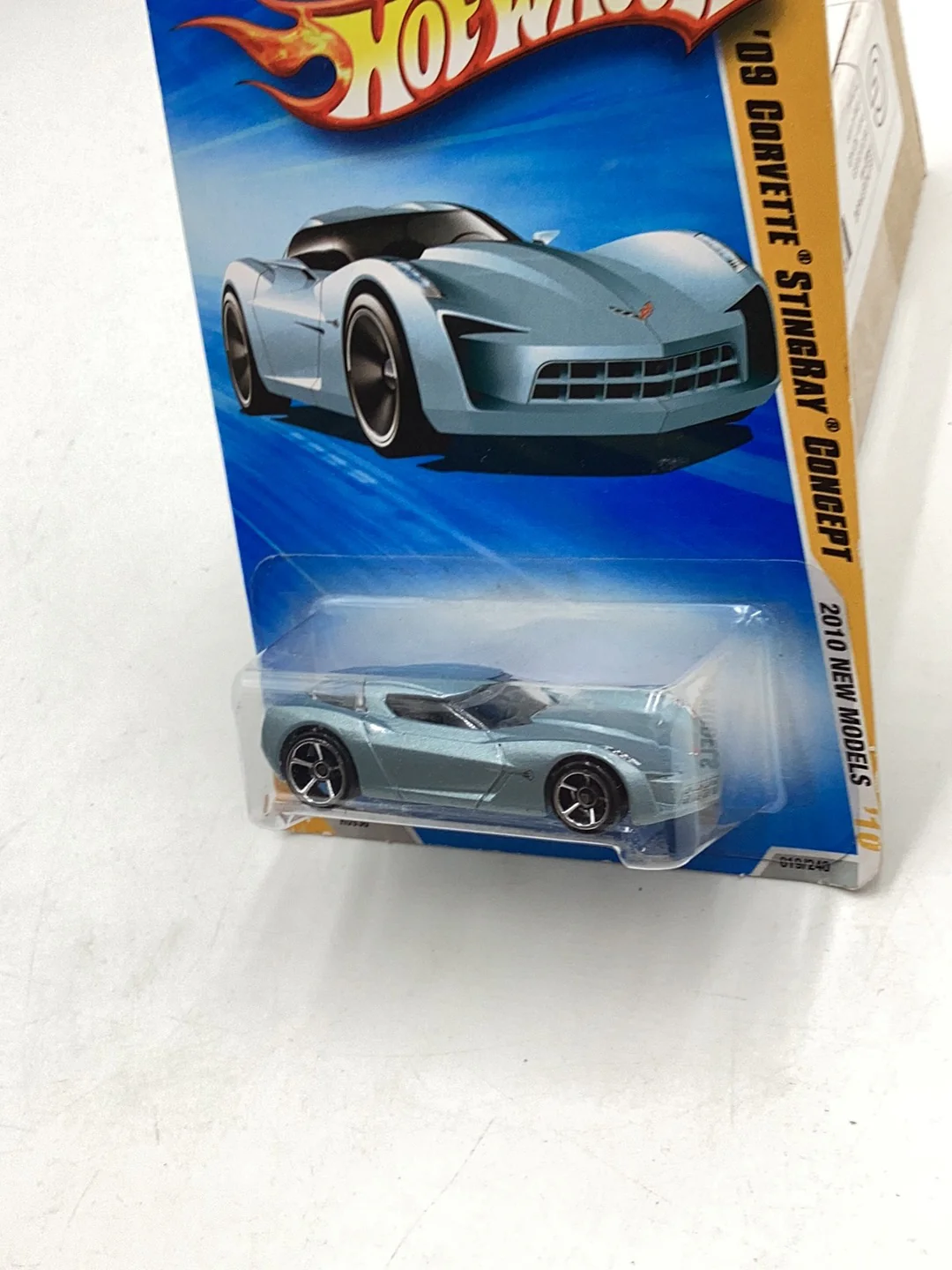 2010 Hot Wheels #19 09 Corvette stingray concept Silver Blue Metallic 18F - Image 4