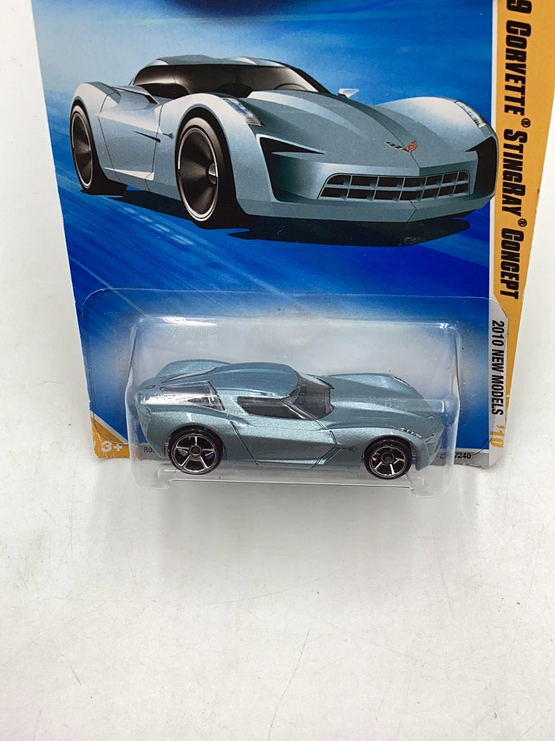 2010 Hot Wheels #19 09 Corvette stingray concept Silver Blue Metallic 18F - Image 5