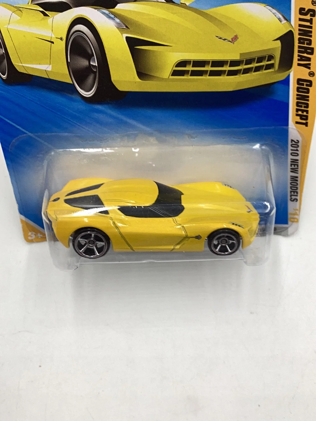 2010 Hot Wheels #19 09 Corvette stingray concept yellow 17A - Image 6