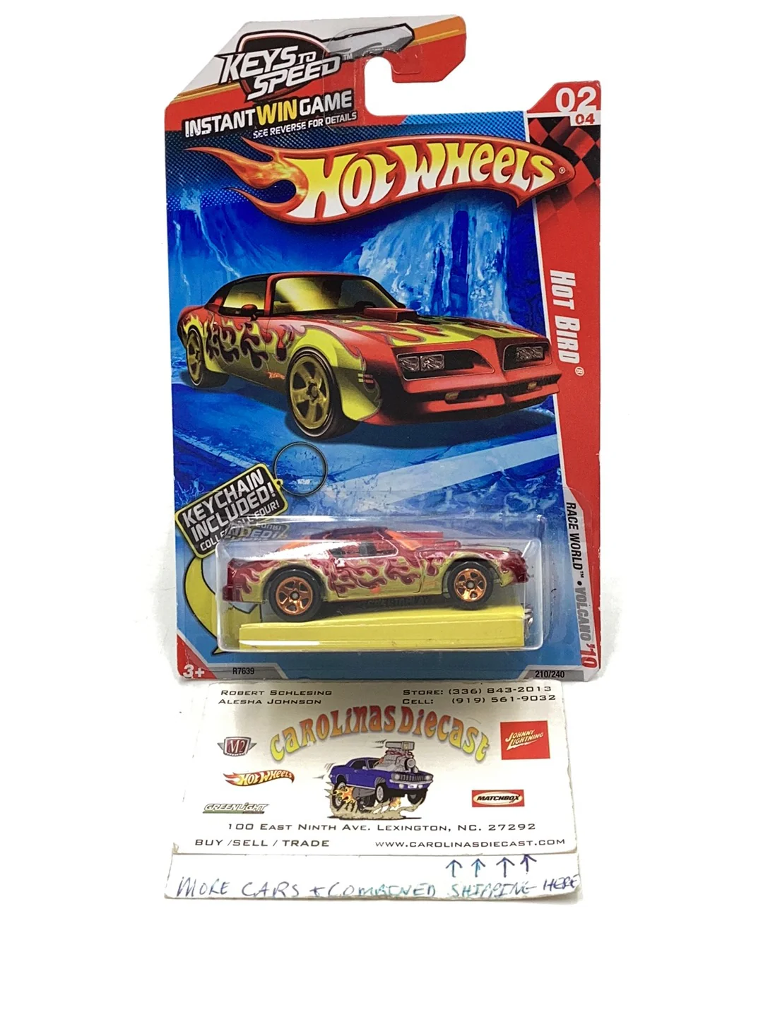2010 Hot Wheels #210 Hot Bird w/ deora keychain Walmart exclusive 235C
