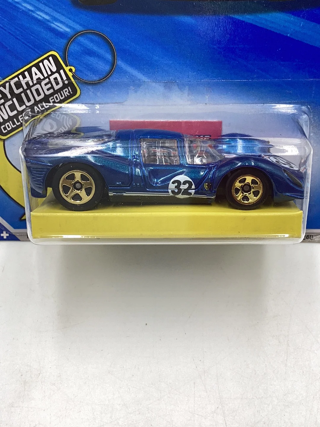 2010 Hot Wheels #76 Ferrari 330 P4 walmart exlusive with bone shaker key chain with protector - Image 3