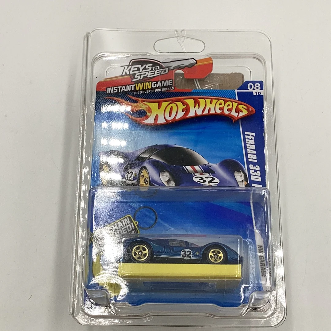 2010 Hot Wheels #76 Ferrari 330 P4 walmart exlusive with bone shaker key chain with protector - Image 9