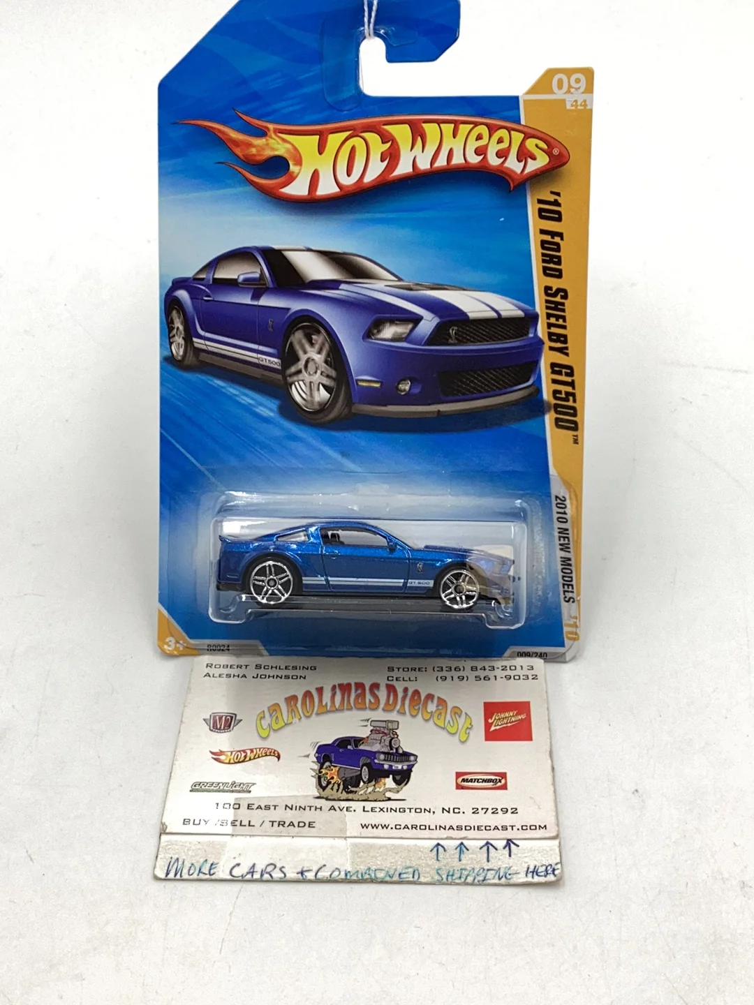 2010 Hot wheels #9 10 Ford Shelby GT500 Blue 22E