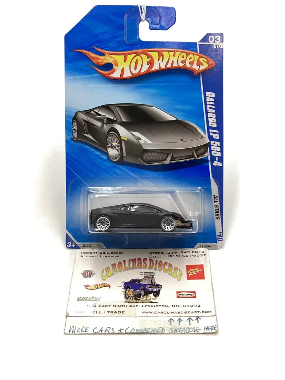 2010 Hot wheels All Stars #121 Gallardo LP 560-4 Black 102A
