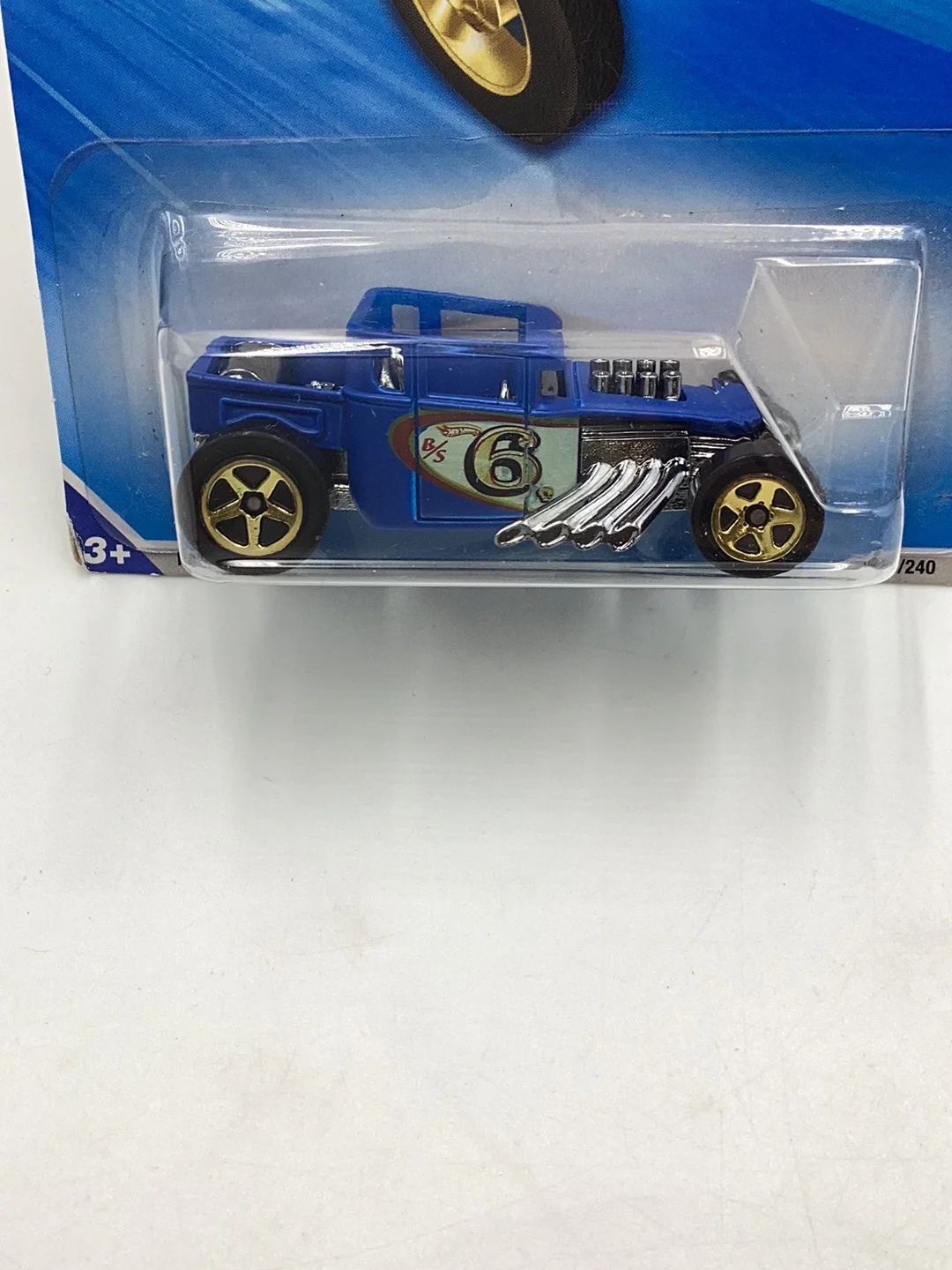 2010 Hot Wheels Hot Rods #143 Bone Shaker blue 56C - Image 3