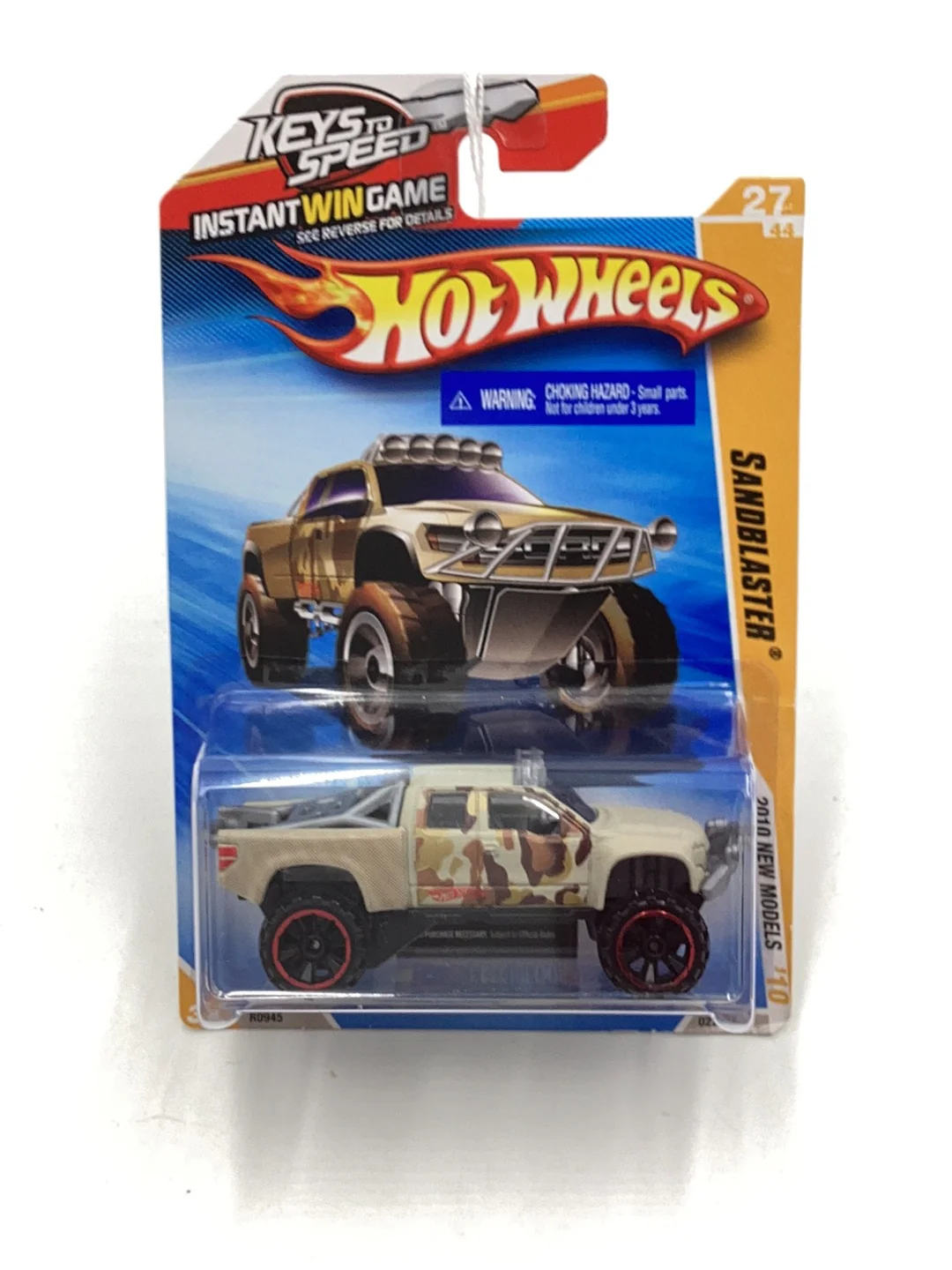 2010 hot wheels keys to speed card OR6 Red Rims Sandblaster #27 new models tan ford raptor 25E - Image 2