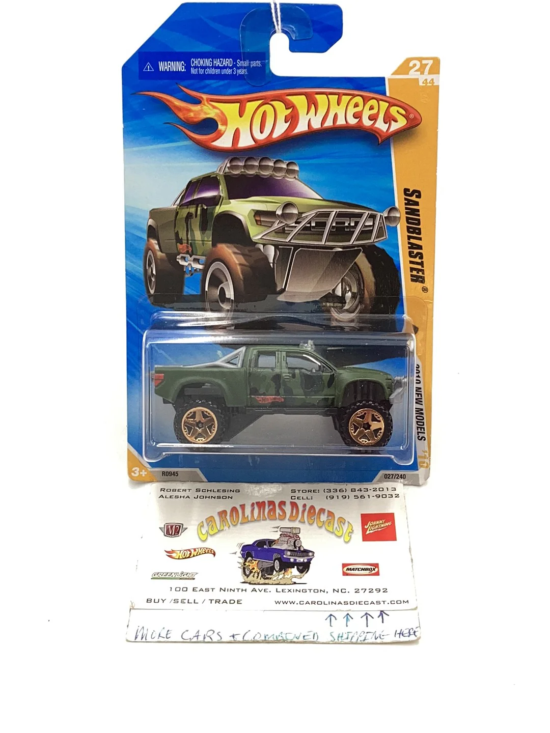 2010 hot wheels Sandblaster #27 new models green ford raptor 25B