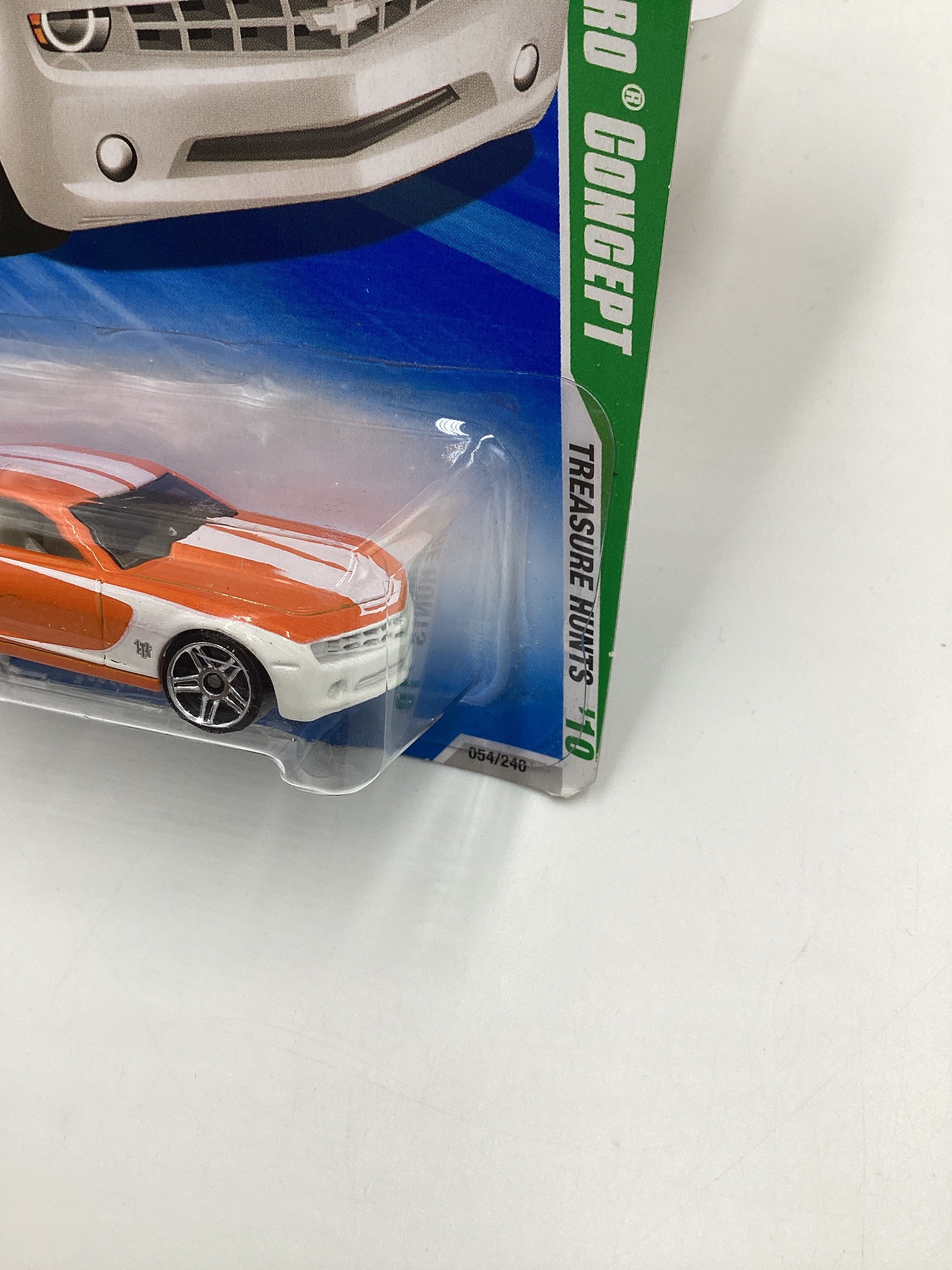 2010 Hot Wheels Treasure Hunt #054 Orange Chevy Camaro Concept 276D - Image 4