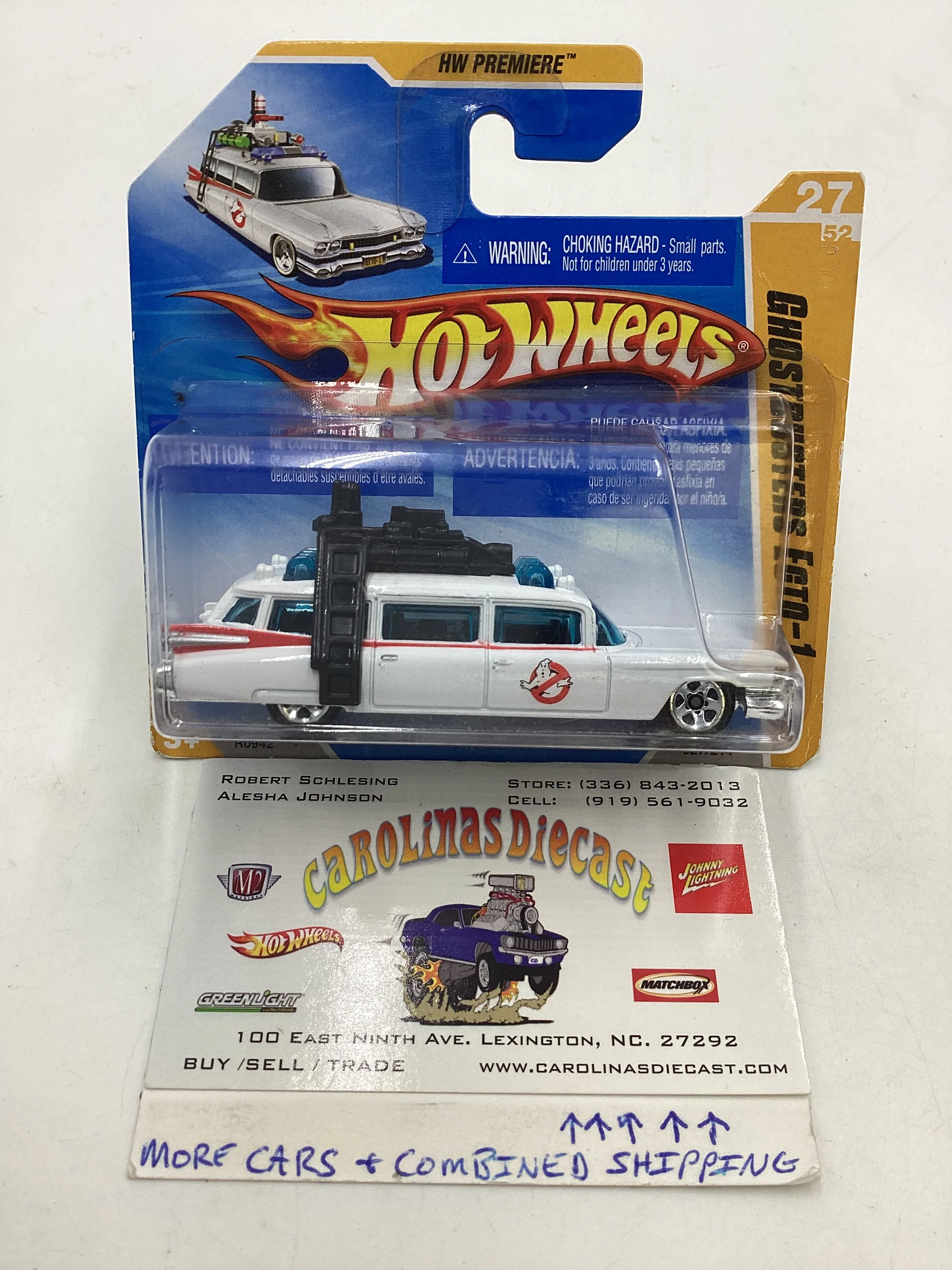 2010 HW Premiere #027 ShortCard Ghostbusters ecto-1 with protector