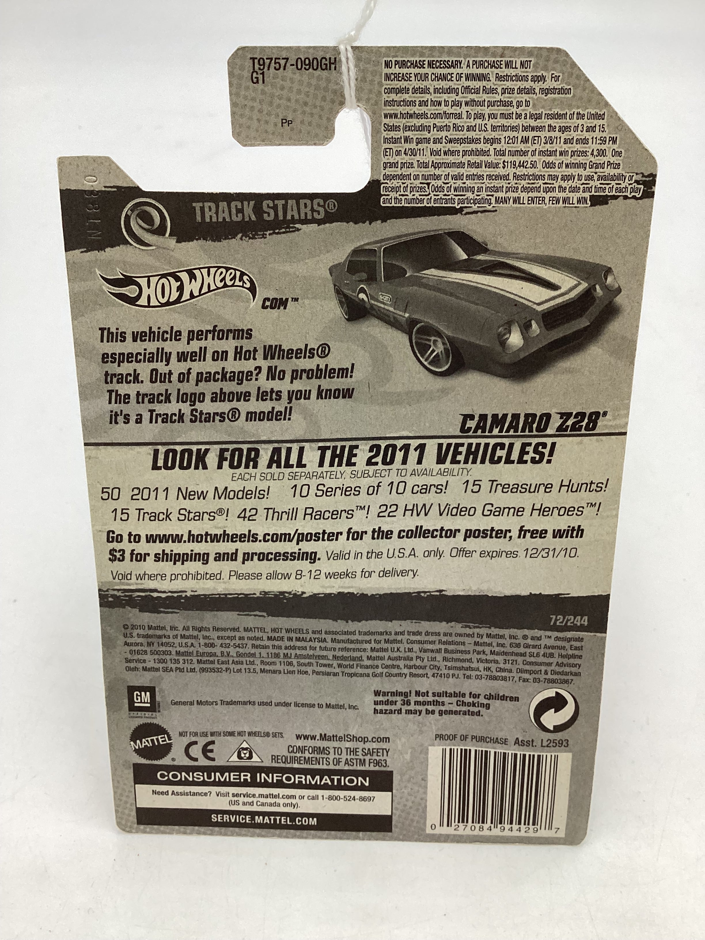 2011 Hot wheels #072 Red Camaro Z28 17H - Image 7