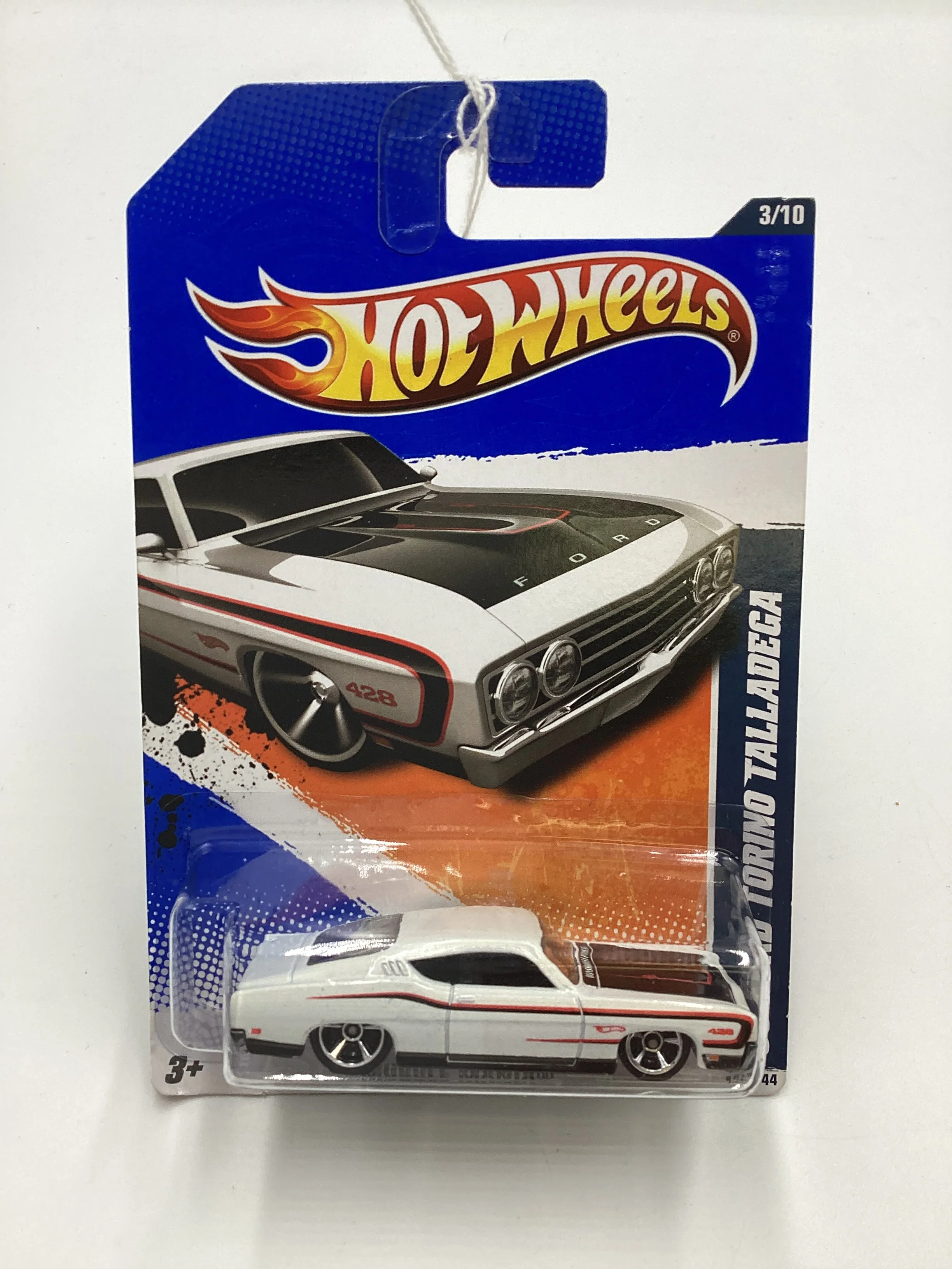 2011 Hot Wheels #103 69 Ford Torino Talledega White - Image 2