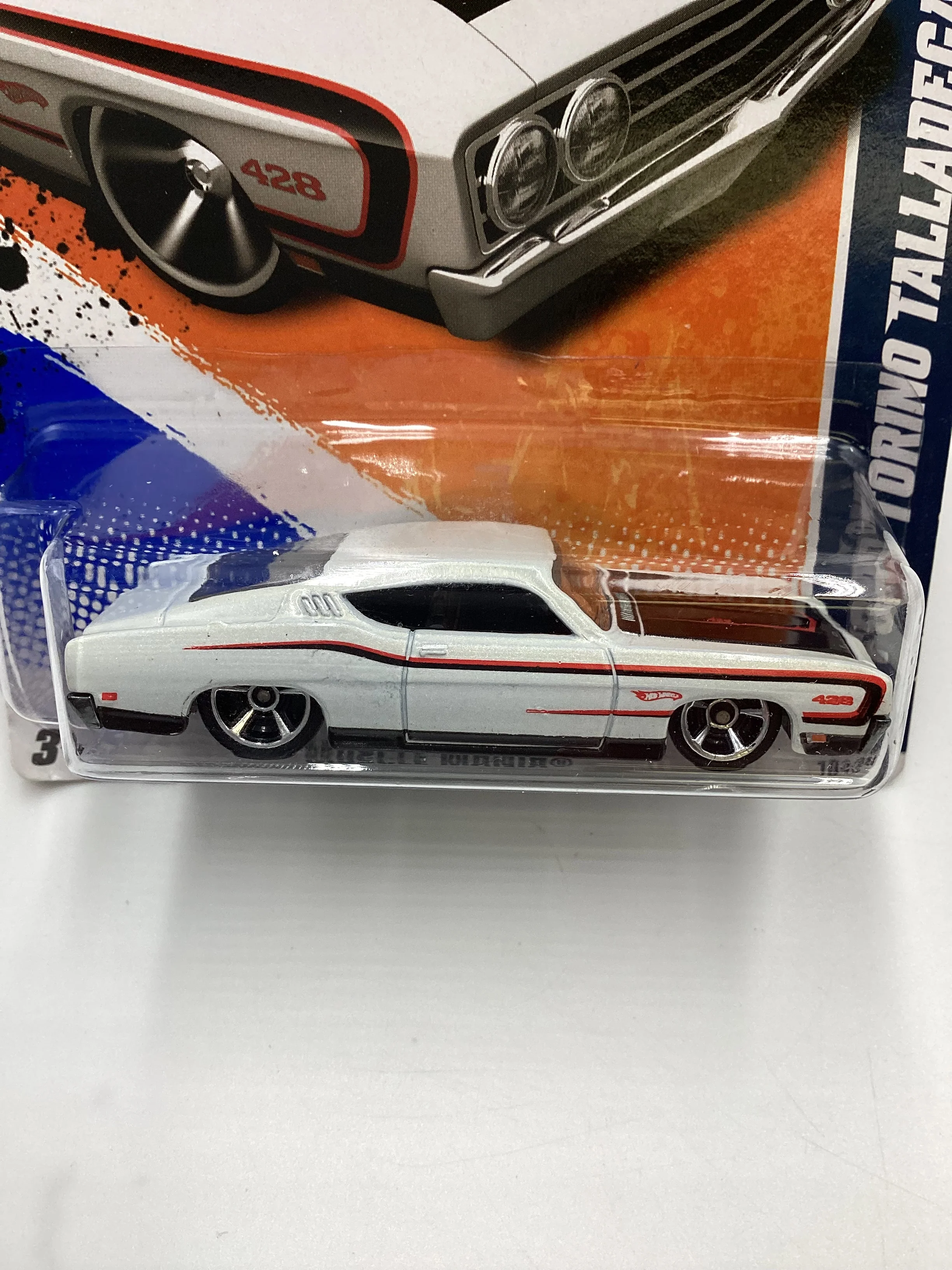 2011 Hot Wheels #103 69 Ford Torino Talledega White - Image 3
