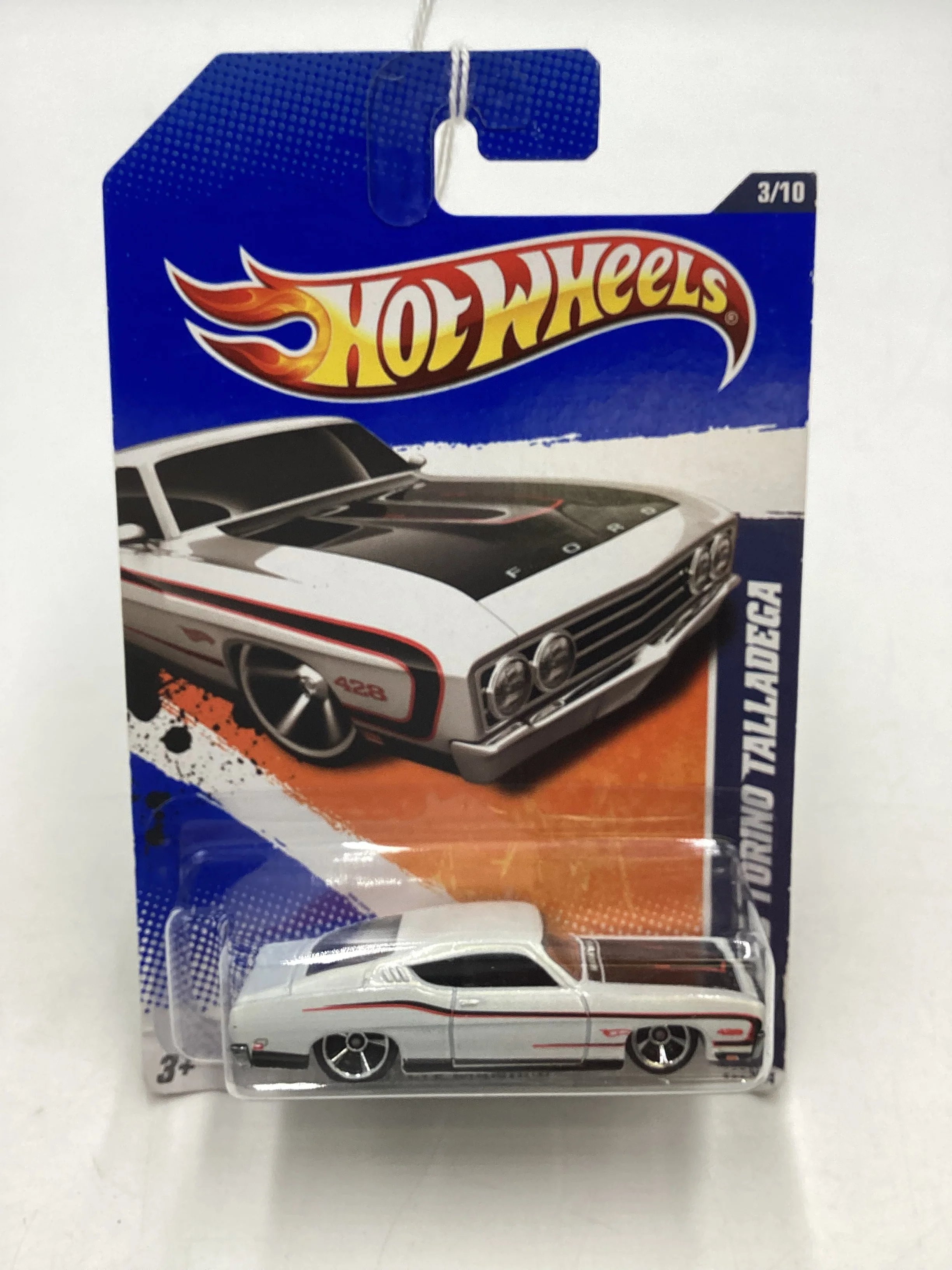 2011 Hot Wheels #103 69 Ford Torino Talledega White 27A - Image 2