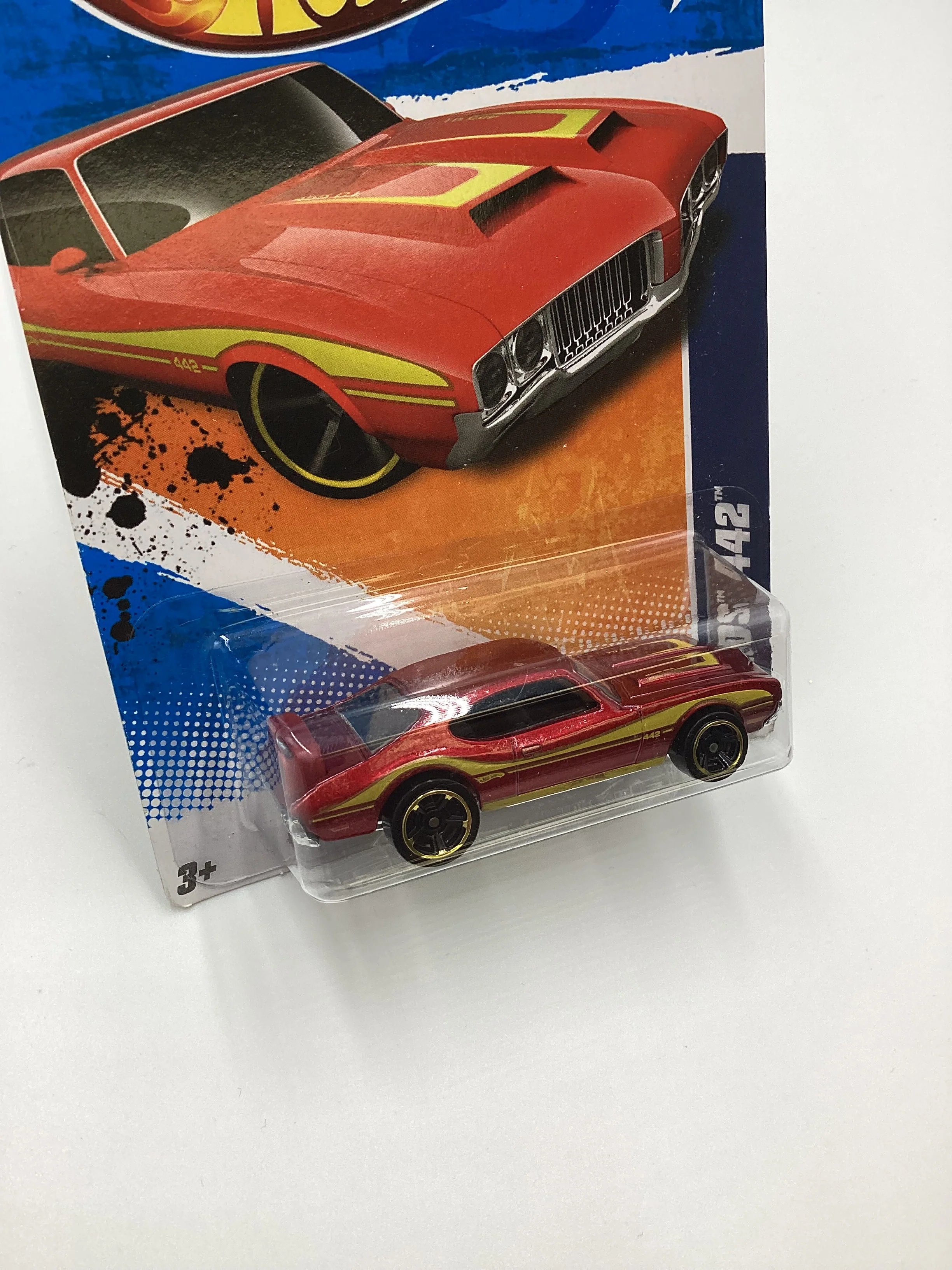 2011 Hot Wheels #109 Olds 442 Red 54E - Image 5
