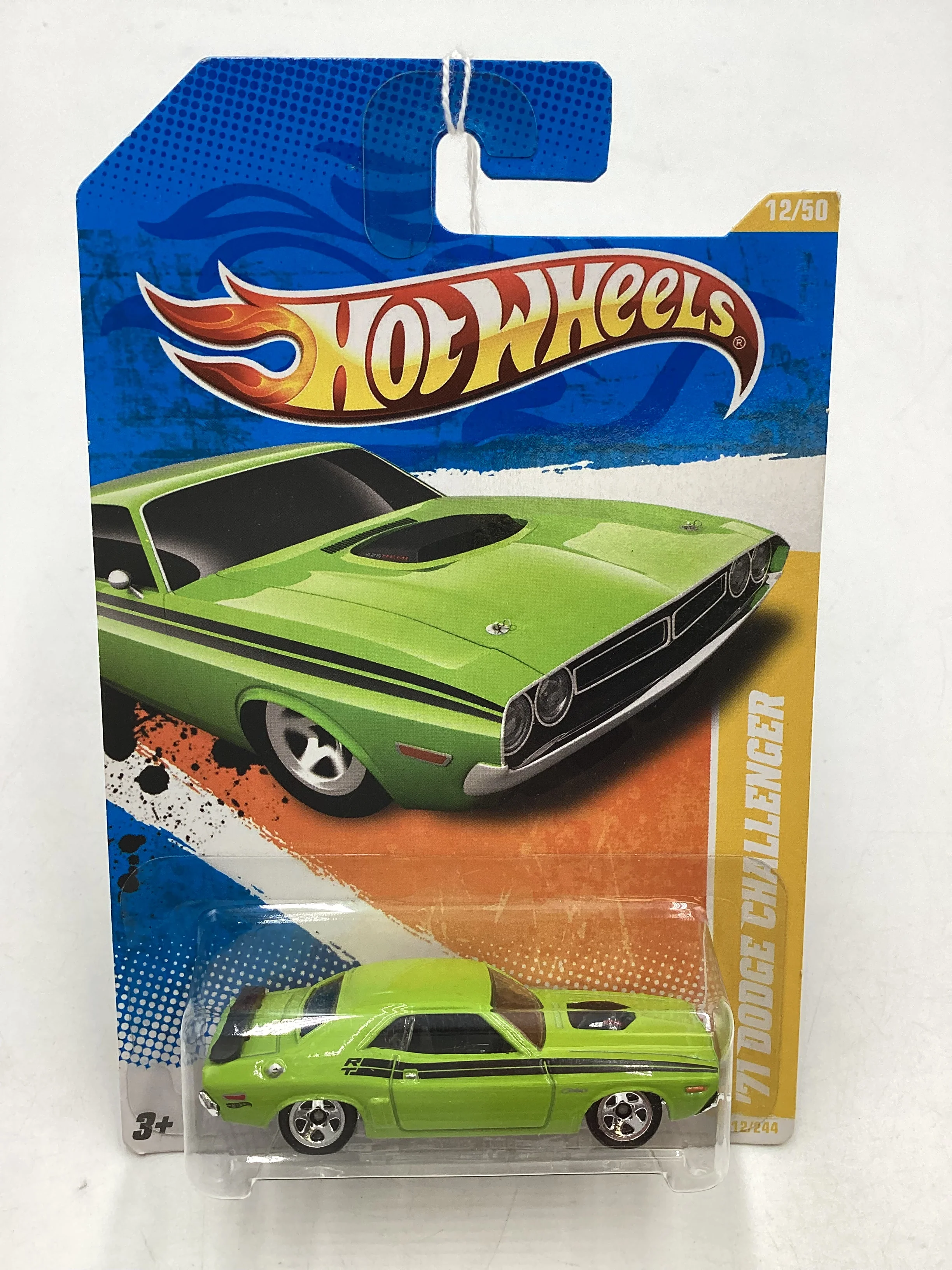 2011 Hot Wheels #12 71 Dodge Challenger Green 46H - Image 2