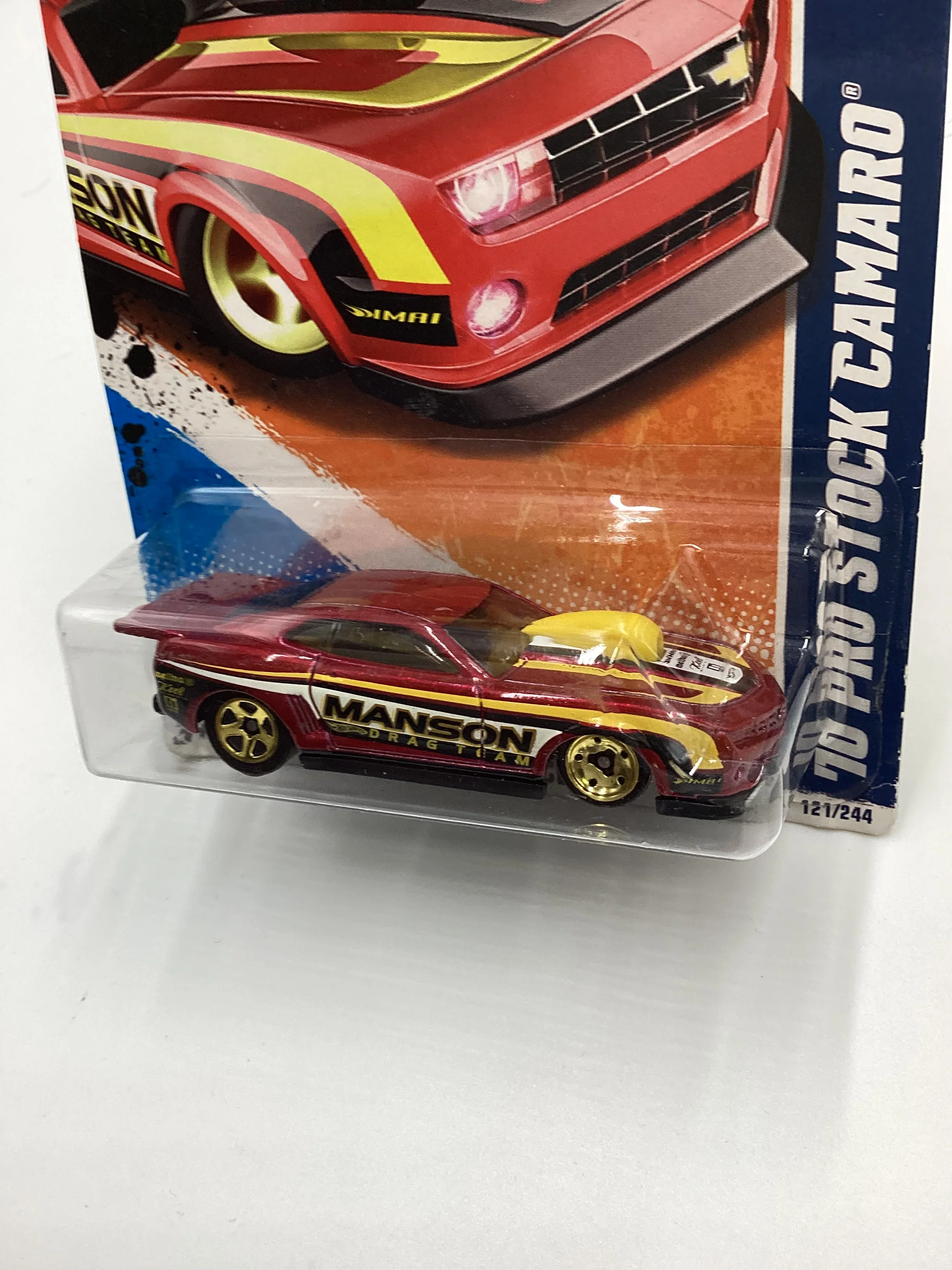 2011 Hot wheels #121 70 Pro Stock Camaro Red 13i - Image 4