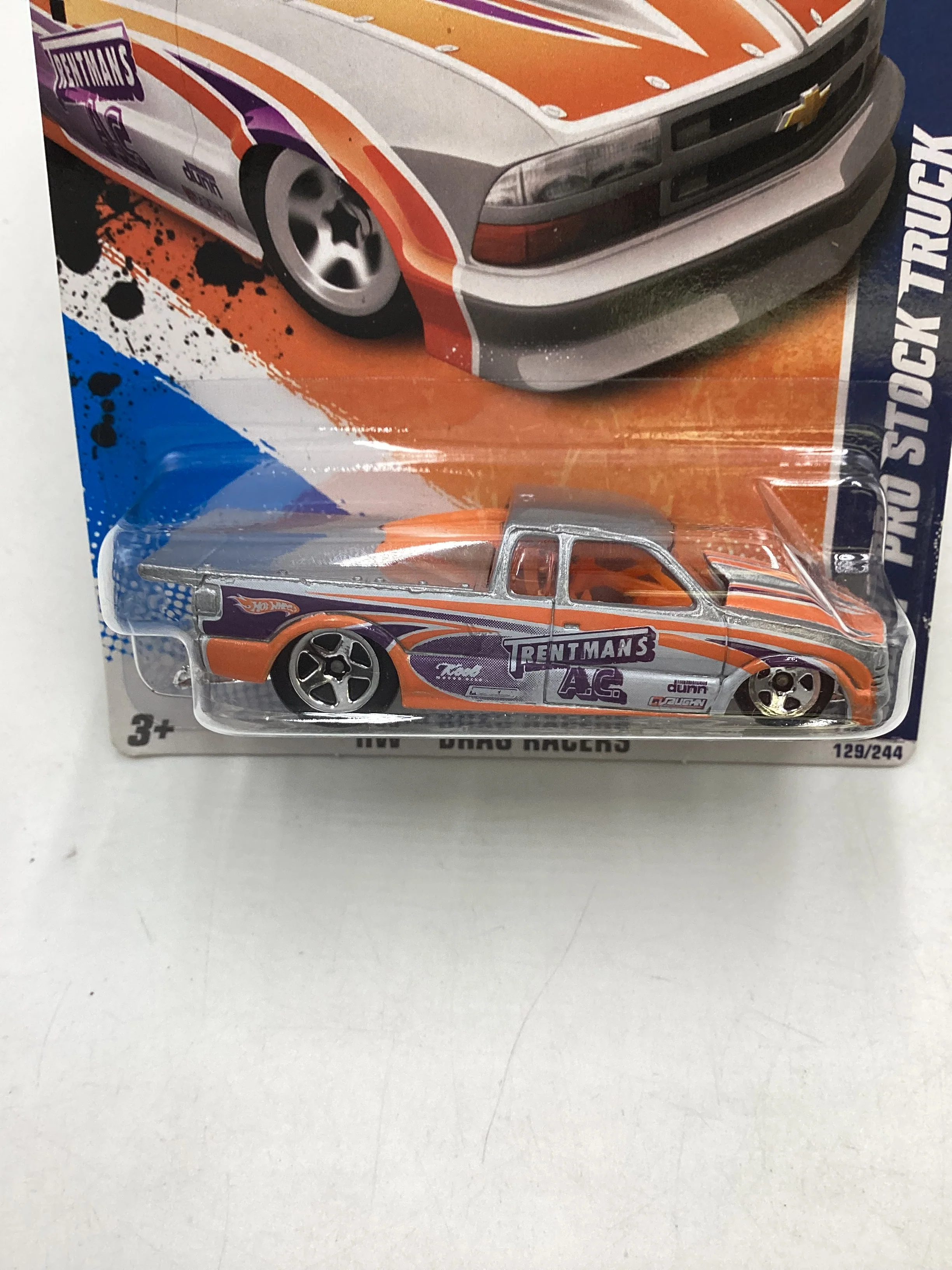 2011 Hot Wheels #129 Chevy Pro Stock Truck Silver 9H - Image 3