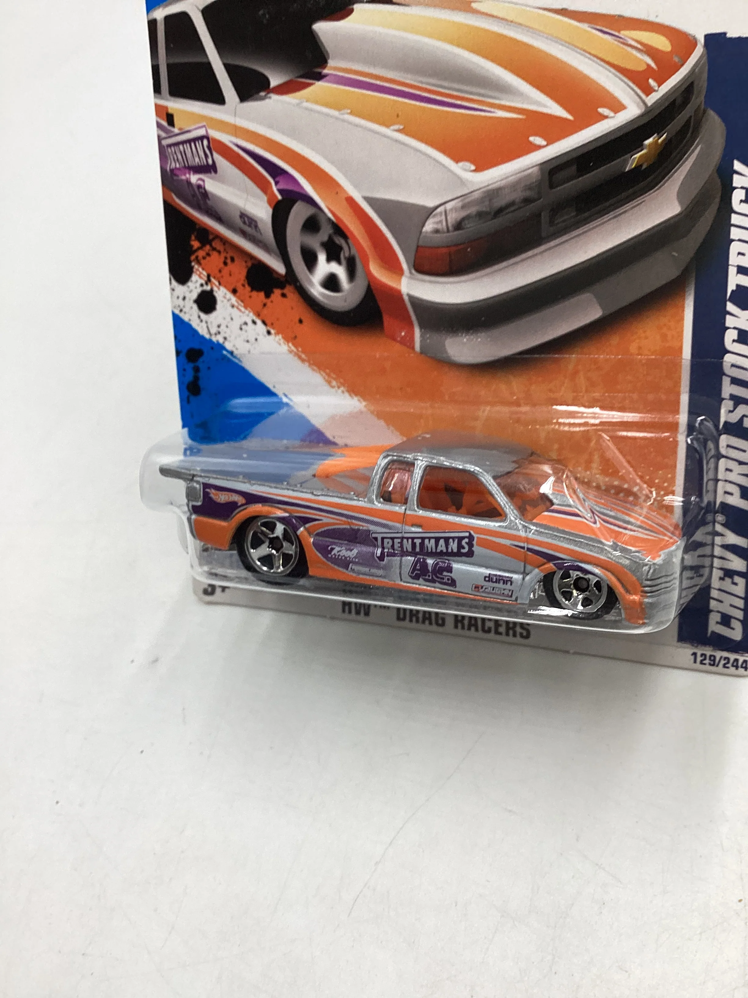2011 Hot Wheels #129 Chevy Pro Stock Truck Silver 9H - Image 4