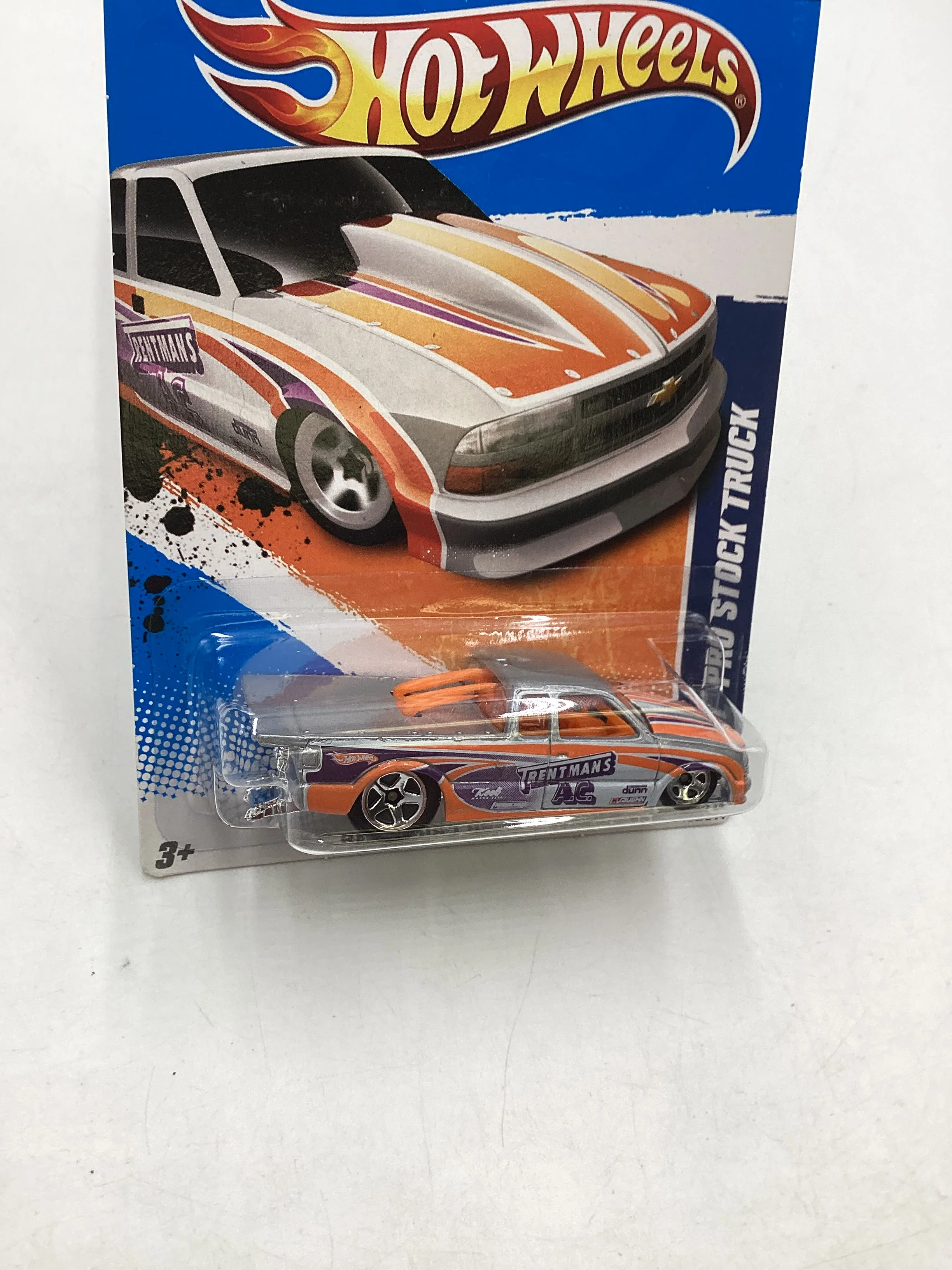 2011 Hot Wheels #129 Chevy Pro Stock Truck Silver 9H - Image 5
