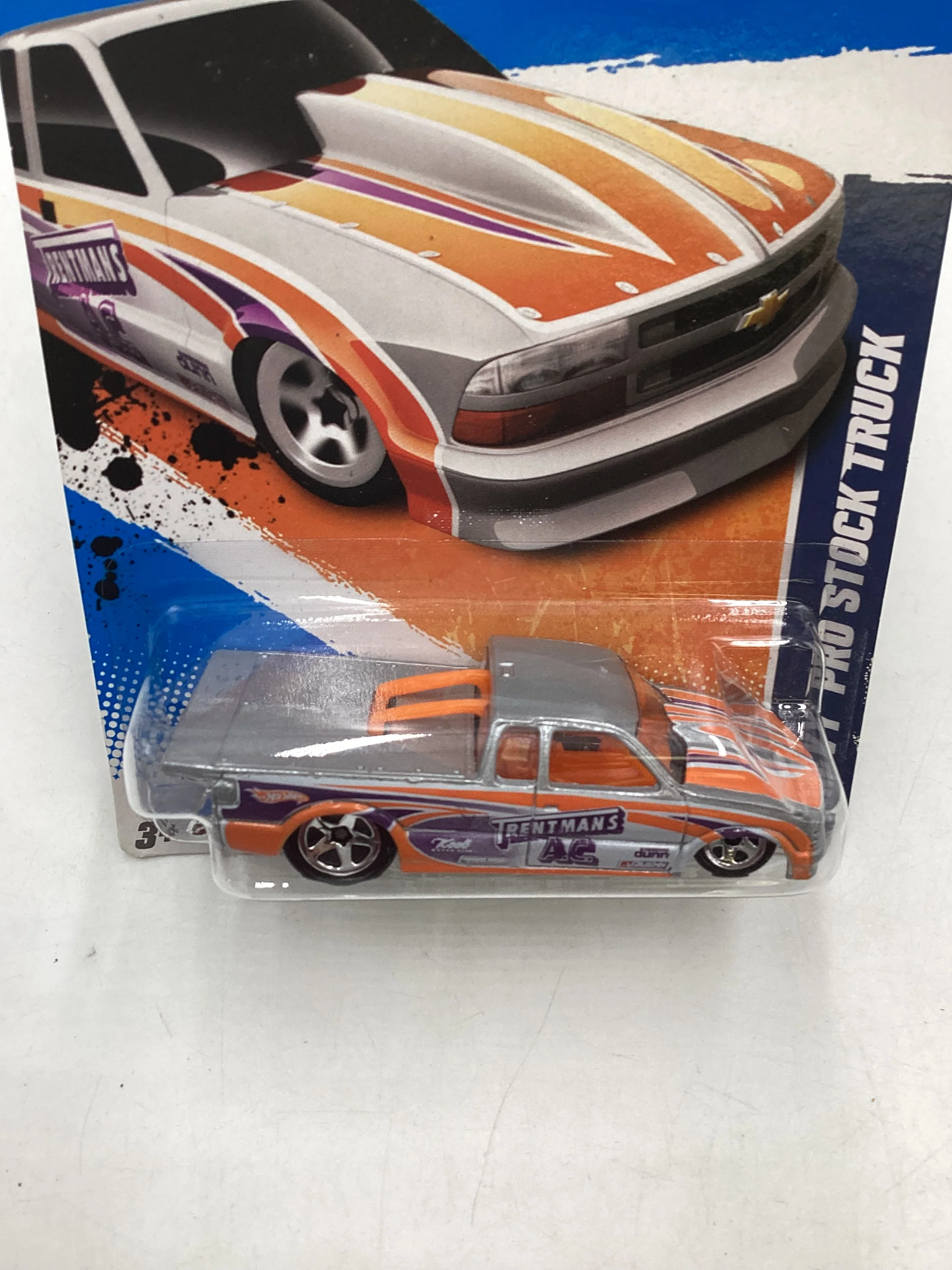 2011 Hot Wheels #129 Chevy Pro Stock Truck Silver 9H - Image 6