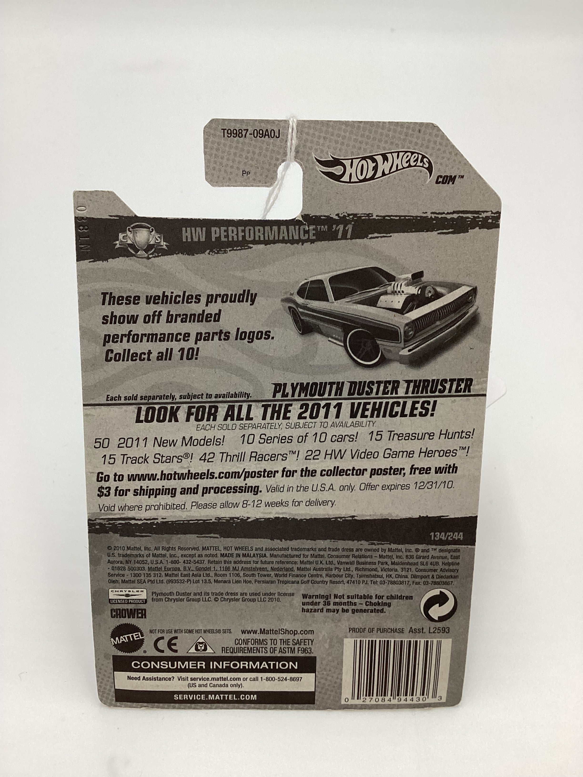 2011 Hot Wheels #134 Plymouth Duster Thruster Blue 52A - Image 8