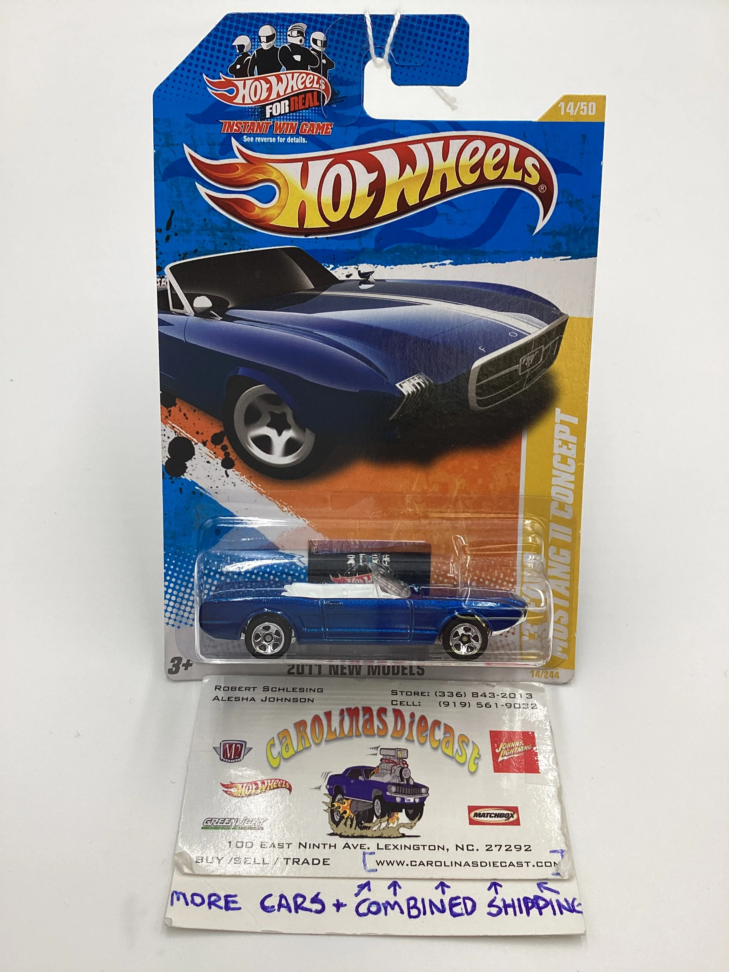 2011 Hot Wheels #14 63 Ford Mustang II Concept Blue 27F