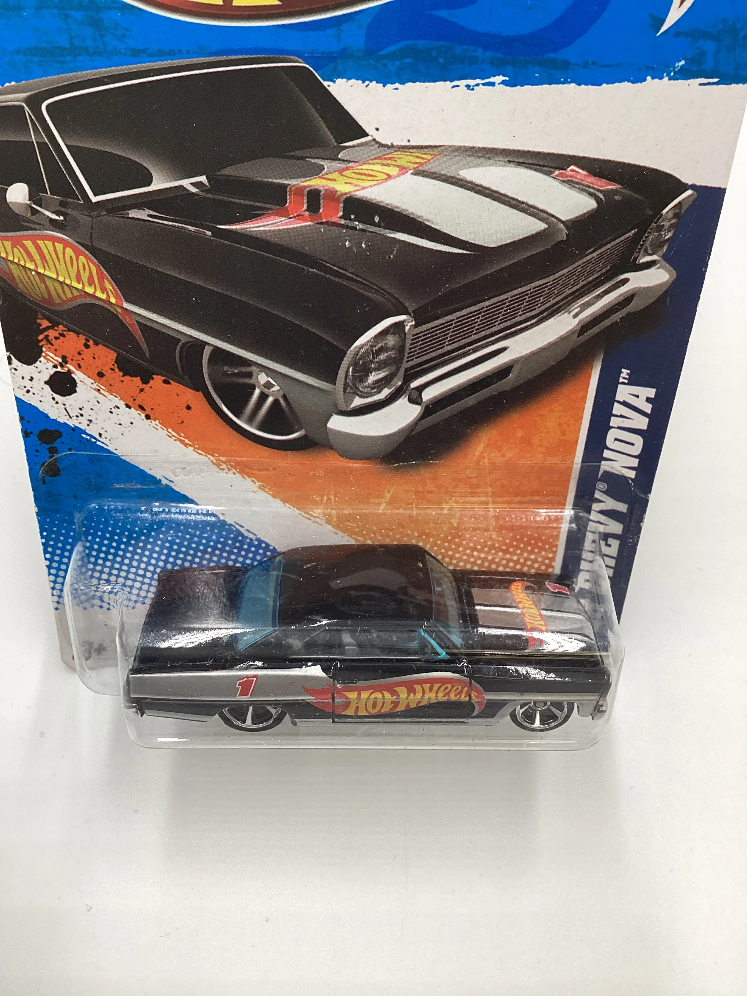 2011 Hot Wheels #154 66 Chevy Nova Black 11C - Image 6