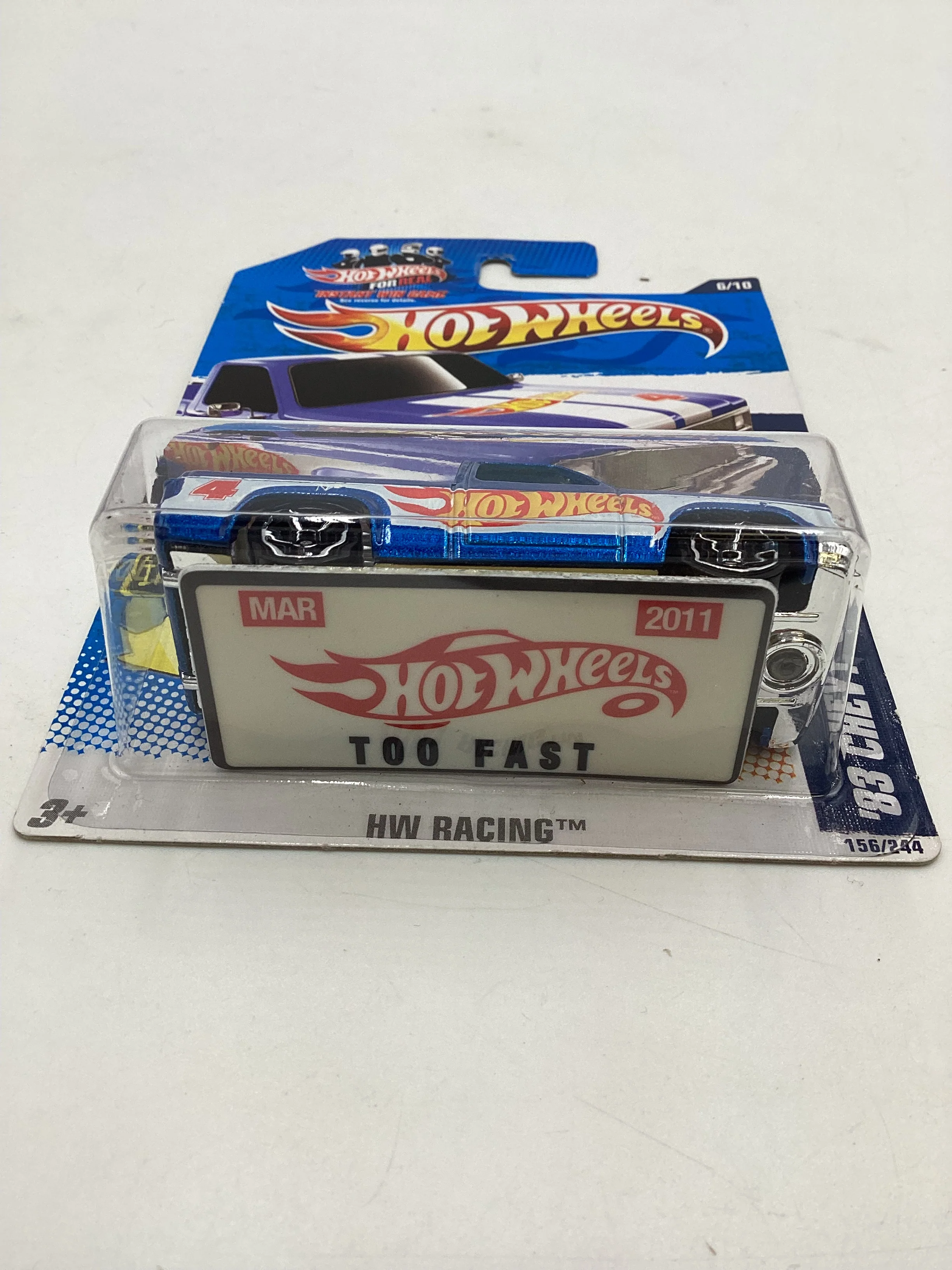 2011 Hot Wheels #156 VHTF License Plate 83 Chevy Silverado with protector - Image 7
