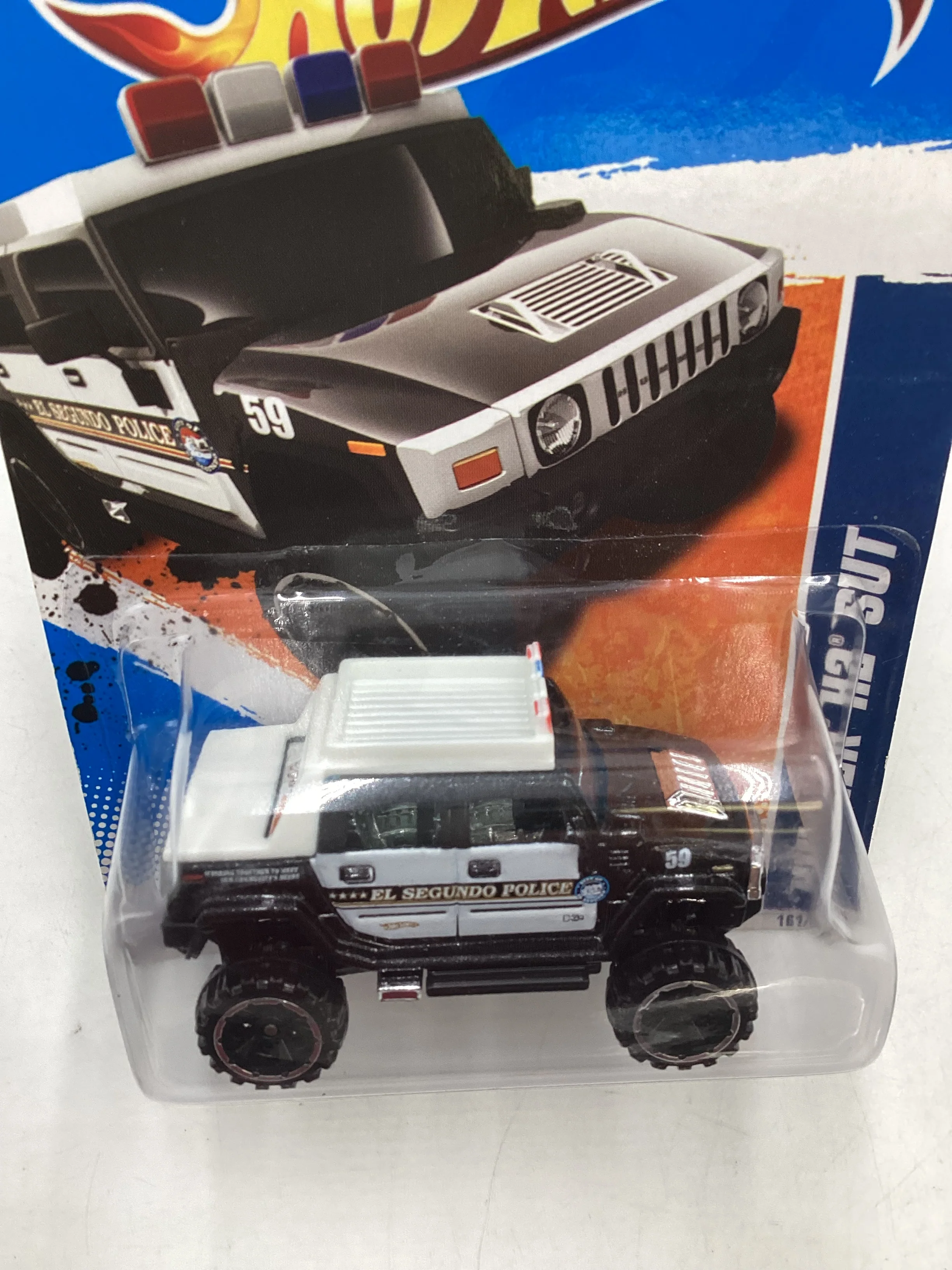 2011 Hot wheels #161 Hummer H2 SUT Police Black 47i - Image 6
