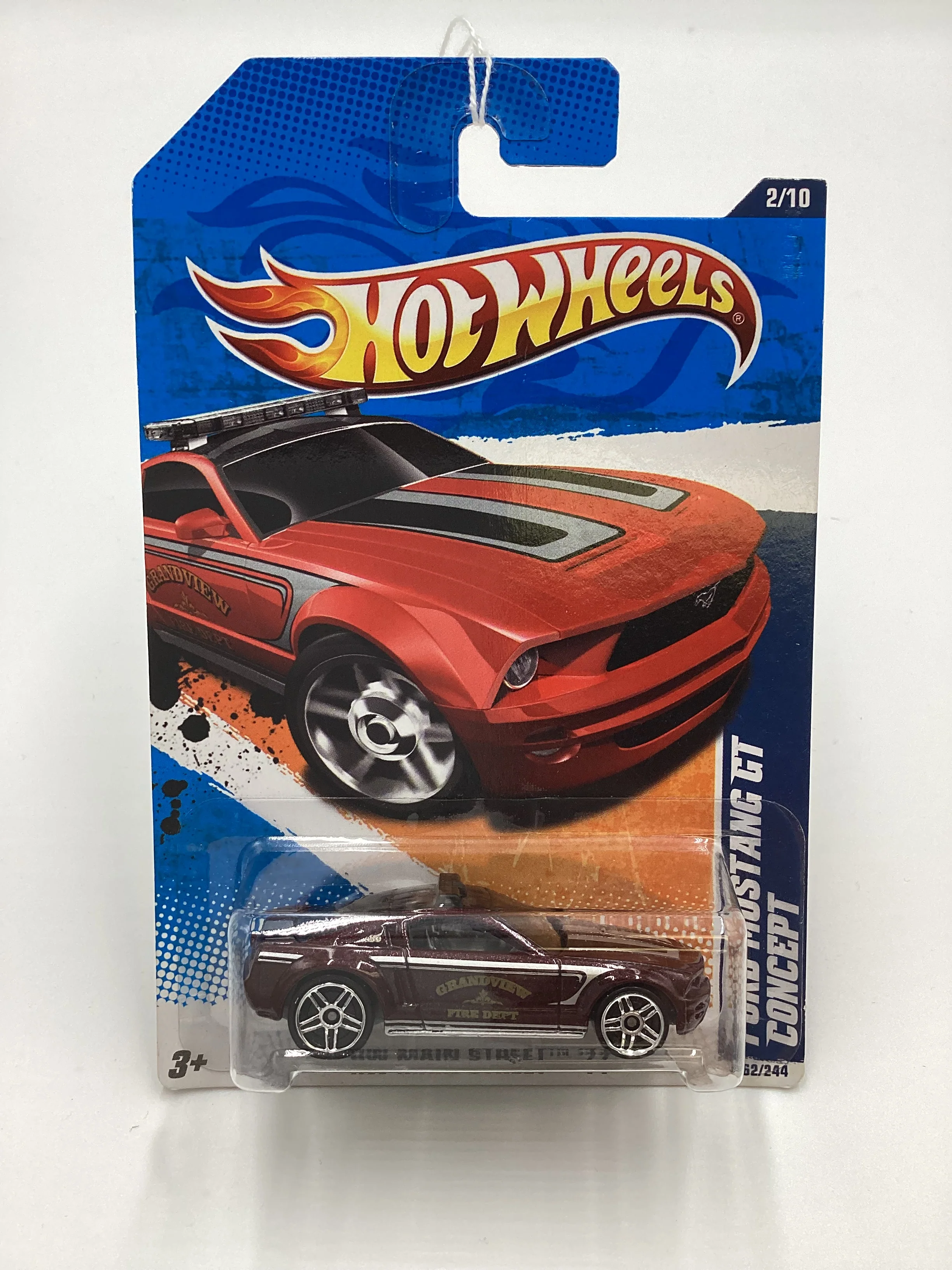 2011 Hot Wheels #162 Ford Mustang GT Concept Maroon 23H - Image 2