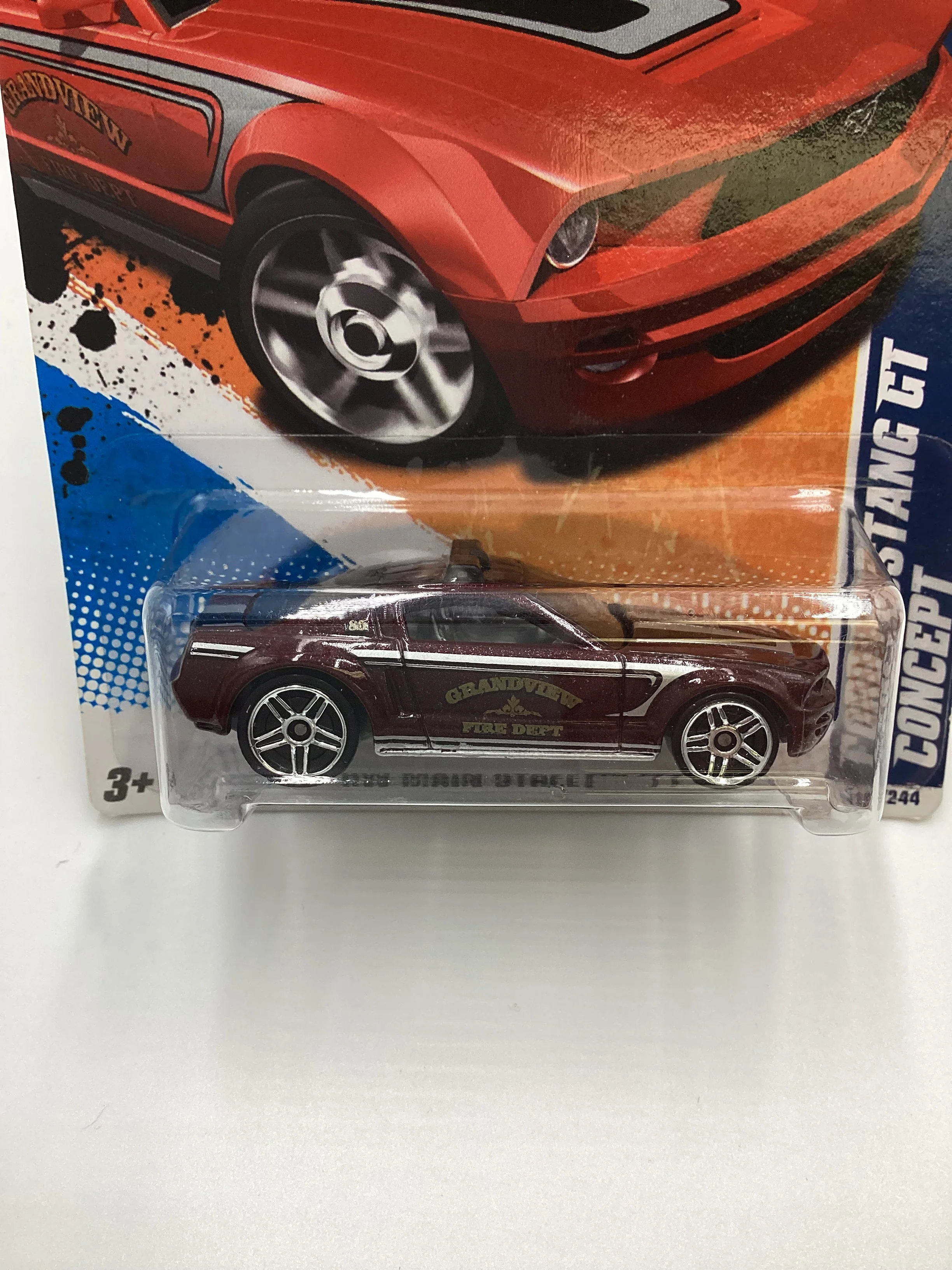 2011 Hot Wheels #162 Ford Mustang GT Concept Maroon 23H - Image 3