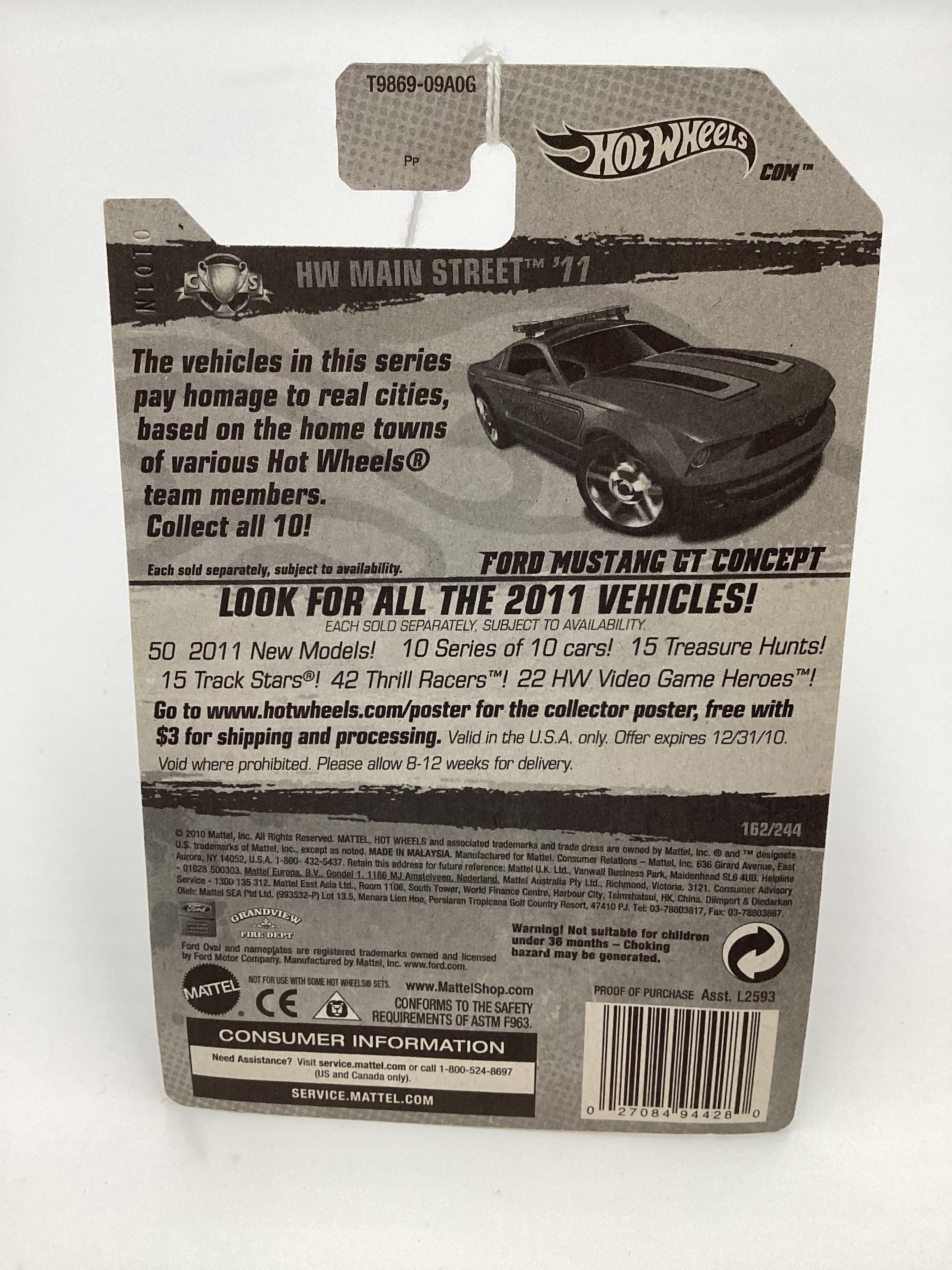 2011 Hot Wheels #162 Ford Mustang GT Concept Maroon 23H - Image 7