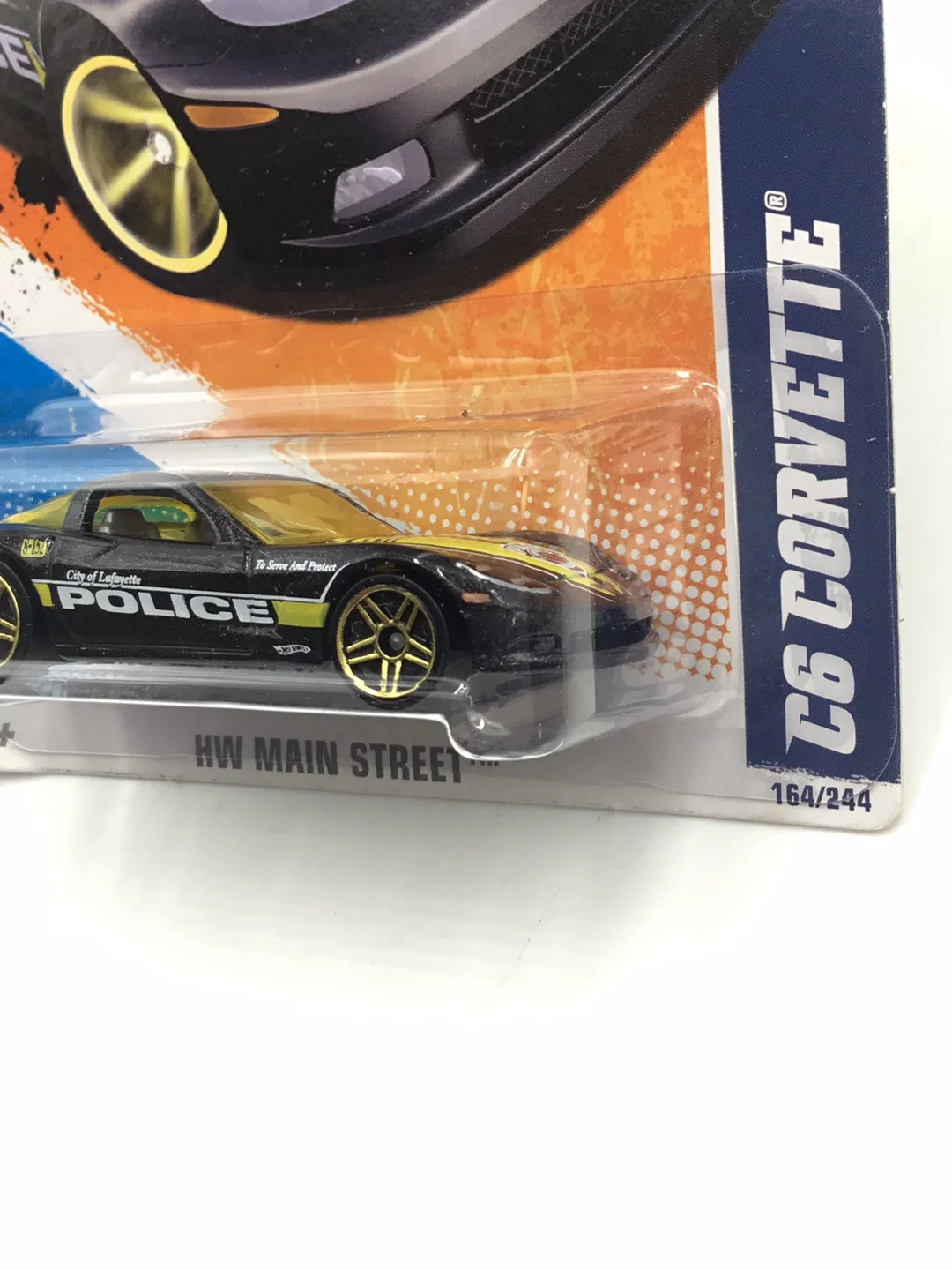 2011 Hot Wheels #164 C6 Corvette city of Lafayette GG4 - Image 4
