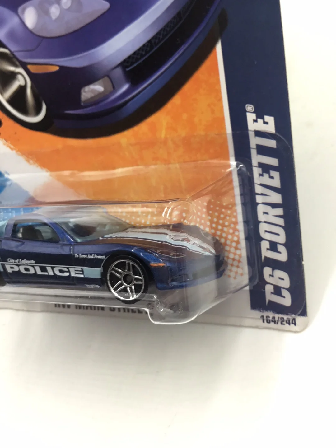 2011 Hot Wheels #164 C6 Corvette (Blue) FF4 - Image 4