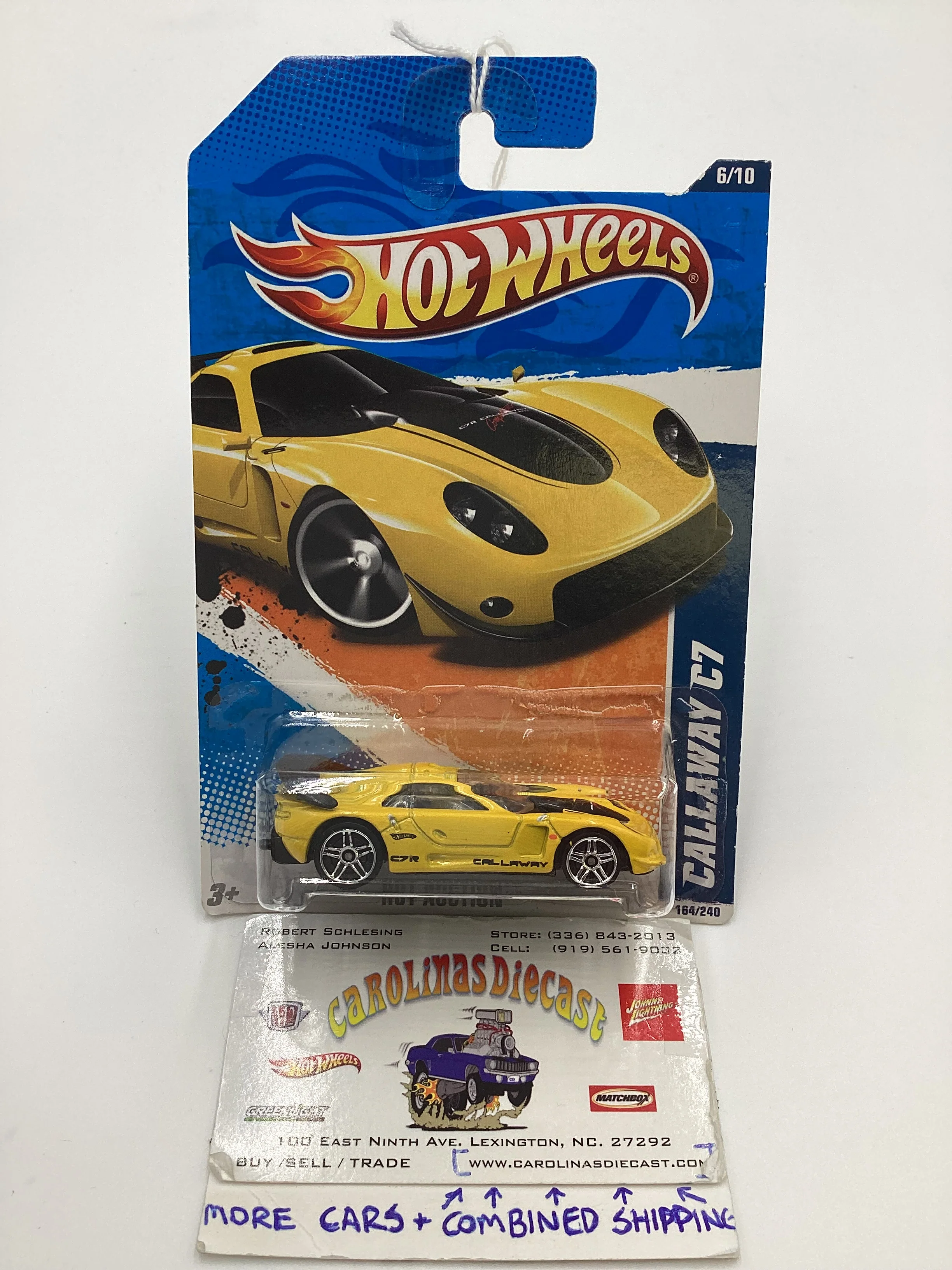2011 Hot Wheels #164 Calloway C7 Yellow 113A