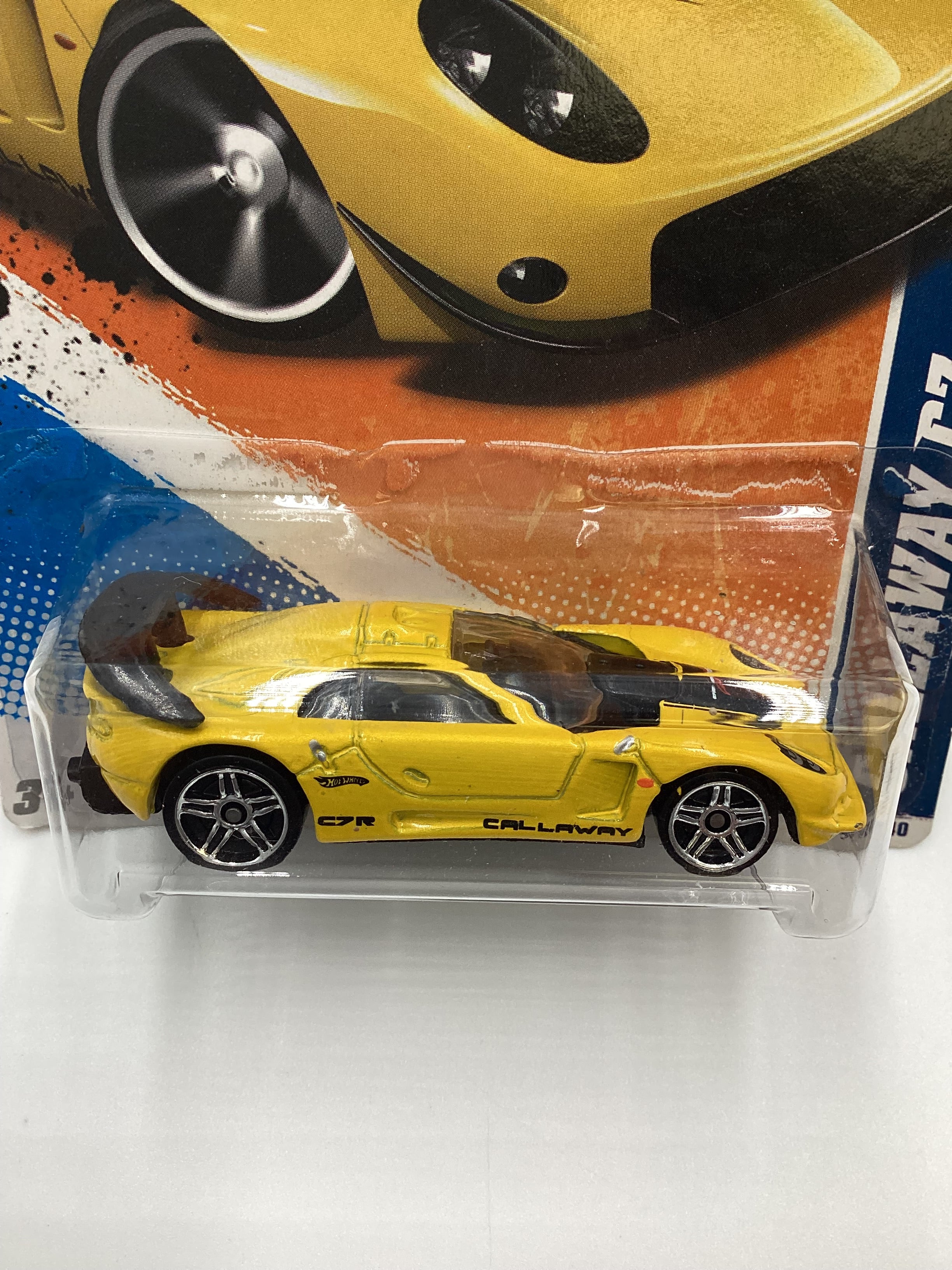 2011 Hot Wheels #164 Calloway C7 Yellow 113A - Image 3