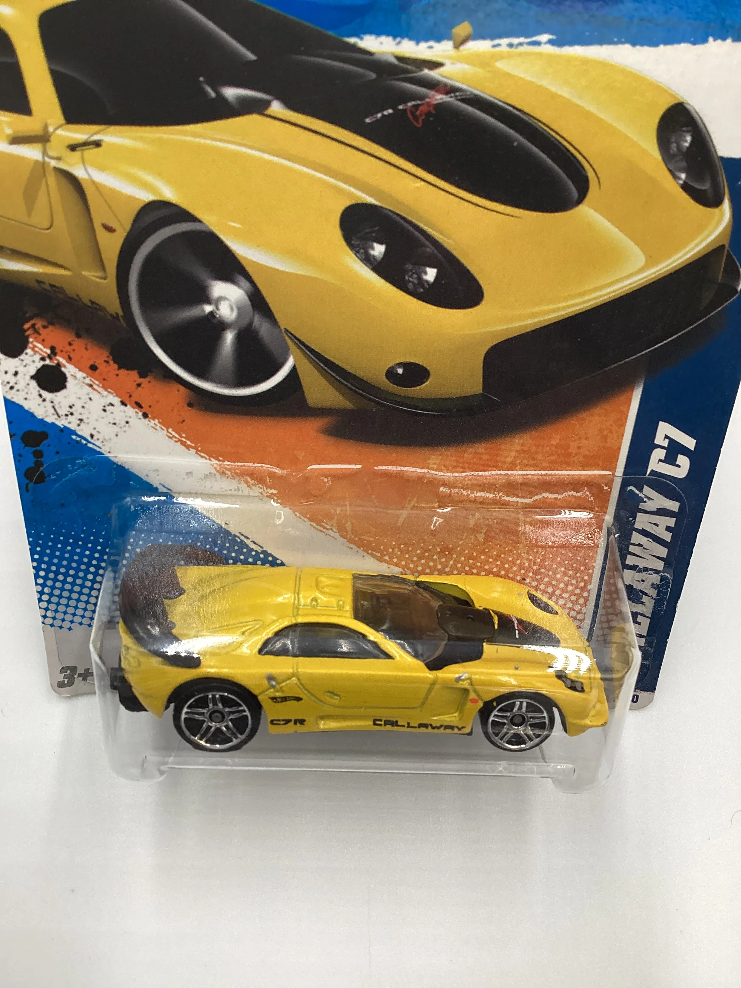2011 Hot Wheels #164 Calloway C7 Yellow 113A - Image 6