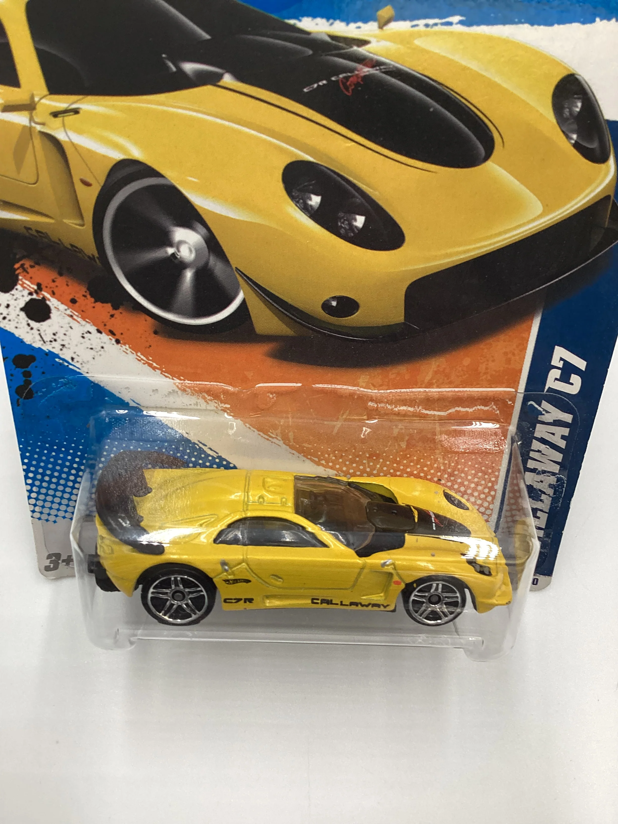 2011 Hot Wheels #164 Calloway C7 Yellow 113A - Image 7