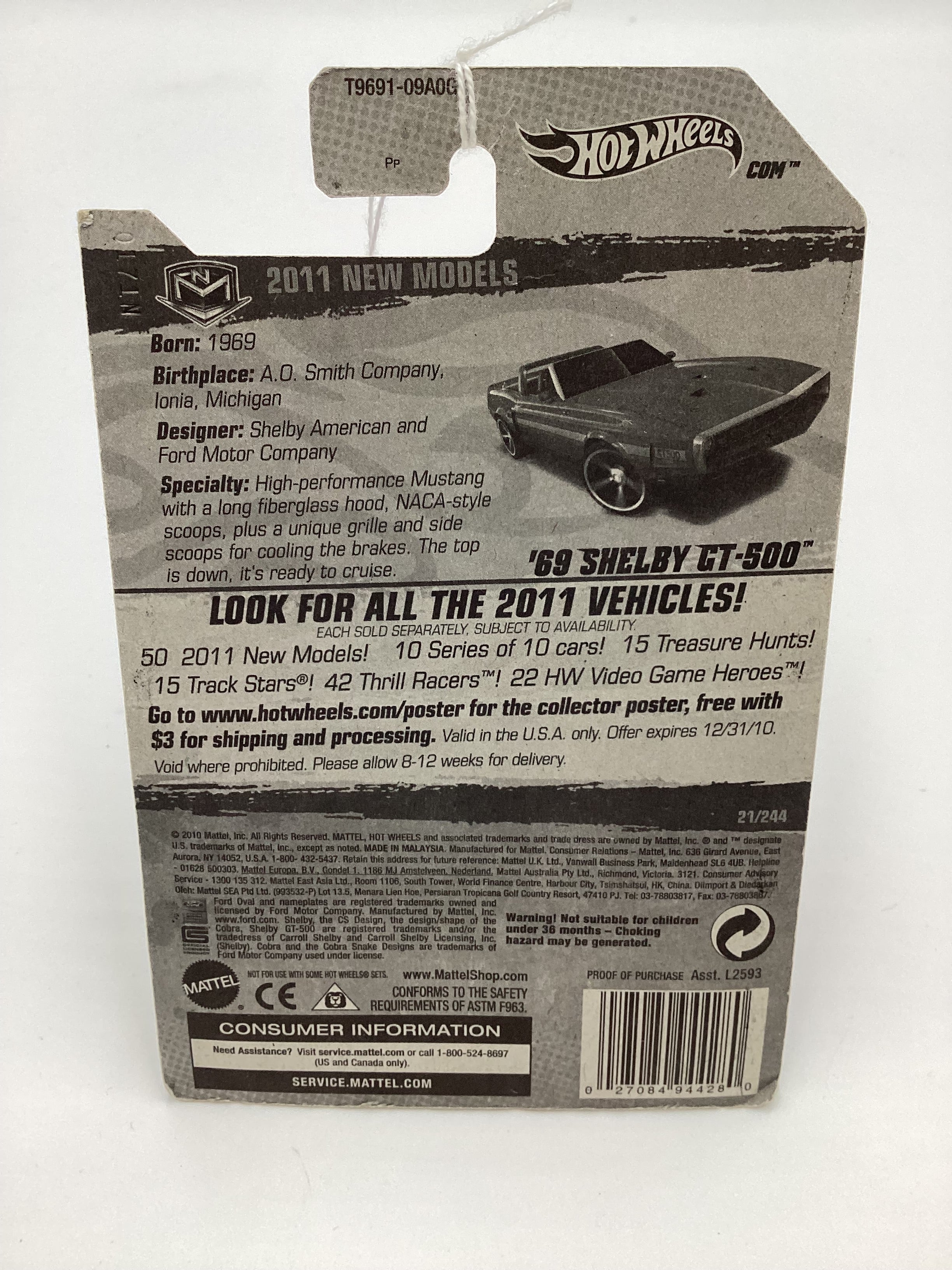 2011 Hot Wheels #21 69 Shelby GT-500 Red 25D - Image 6