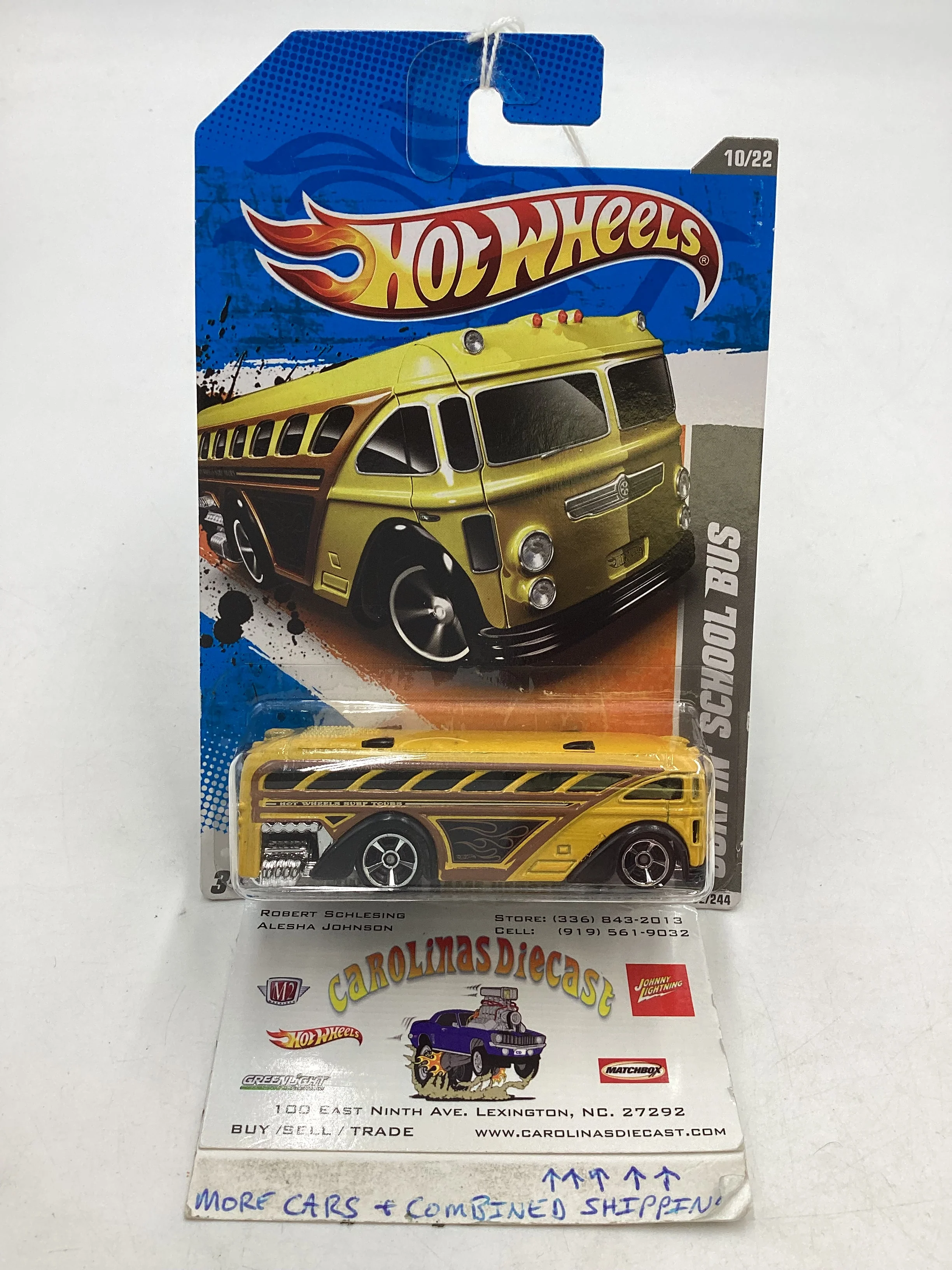 2011 Hot wheels #232 Surfin School Bus Yellow 38i