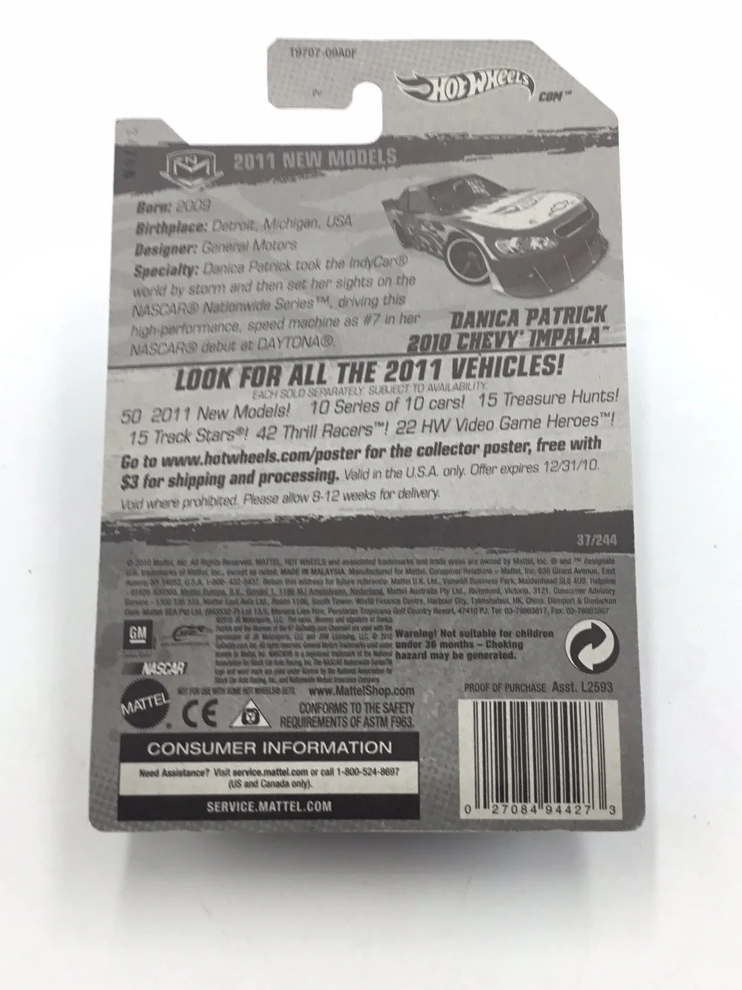 2011 Hot Wheels #37 Danica Patrick Impala 9C - Image 6