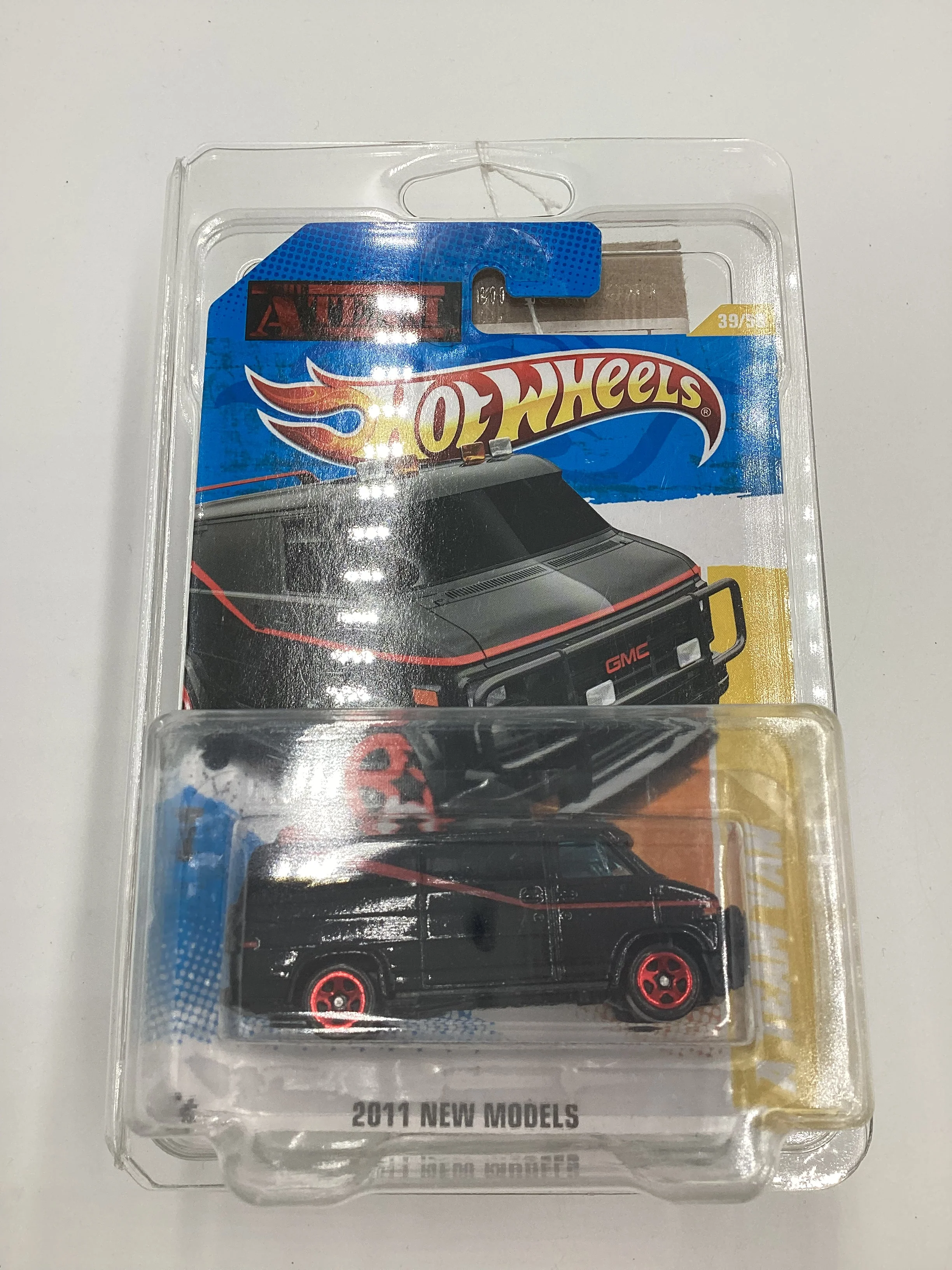 2011 Hot wheels #39 A Team Van Black with protector - Image 8