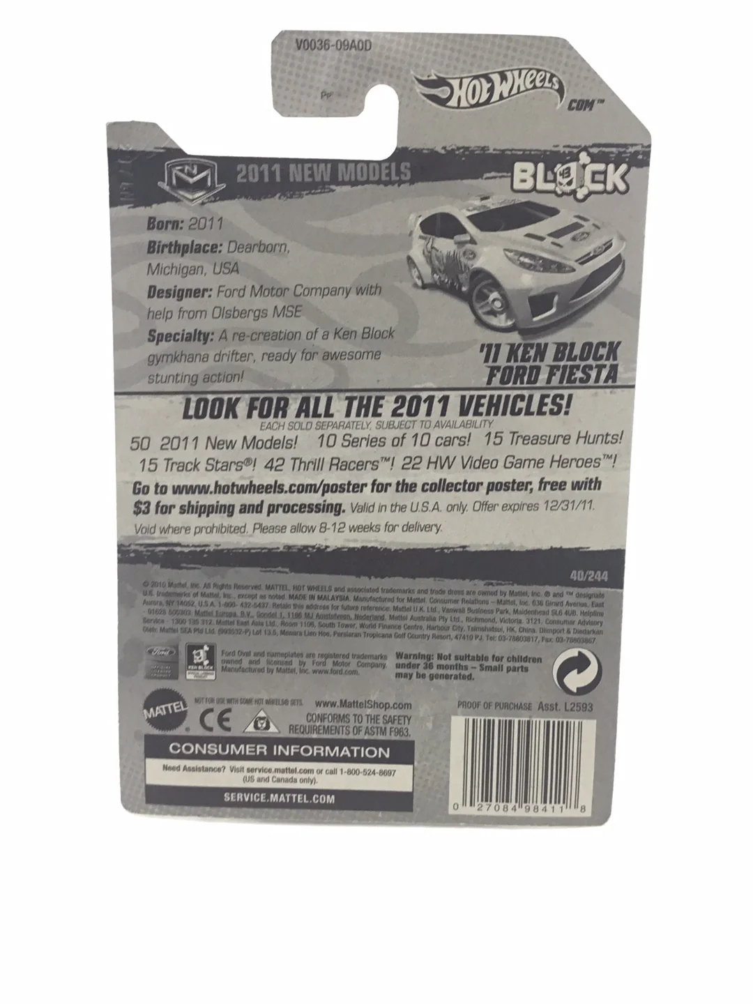 2011 Hot Wheels #40 Ken Block Ford Fiesta - Image 6