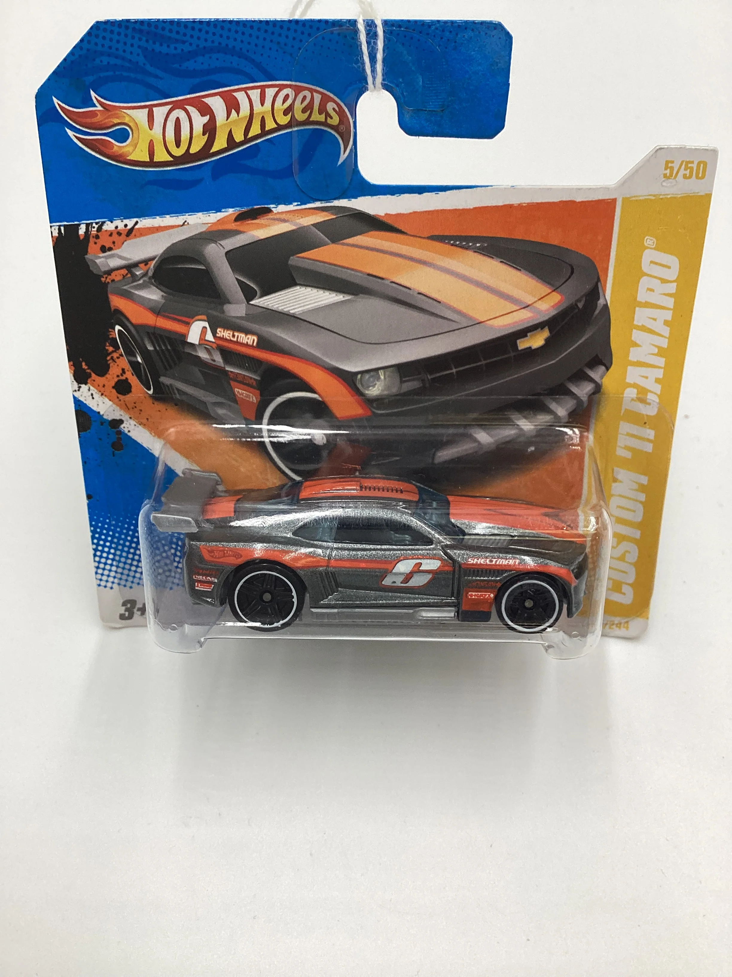 2011 Hot Wheels #5 Custom 11 Camaro Gray Short Card 14B - Image 2