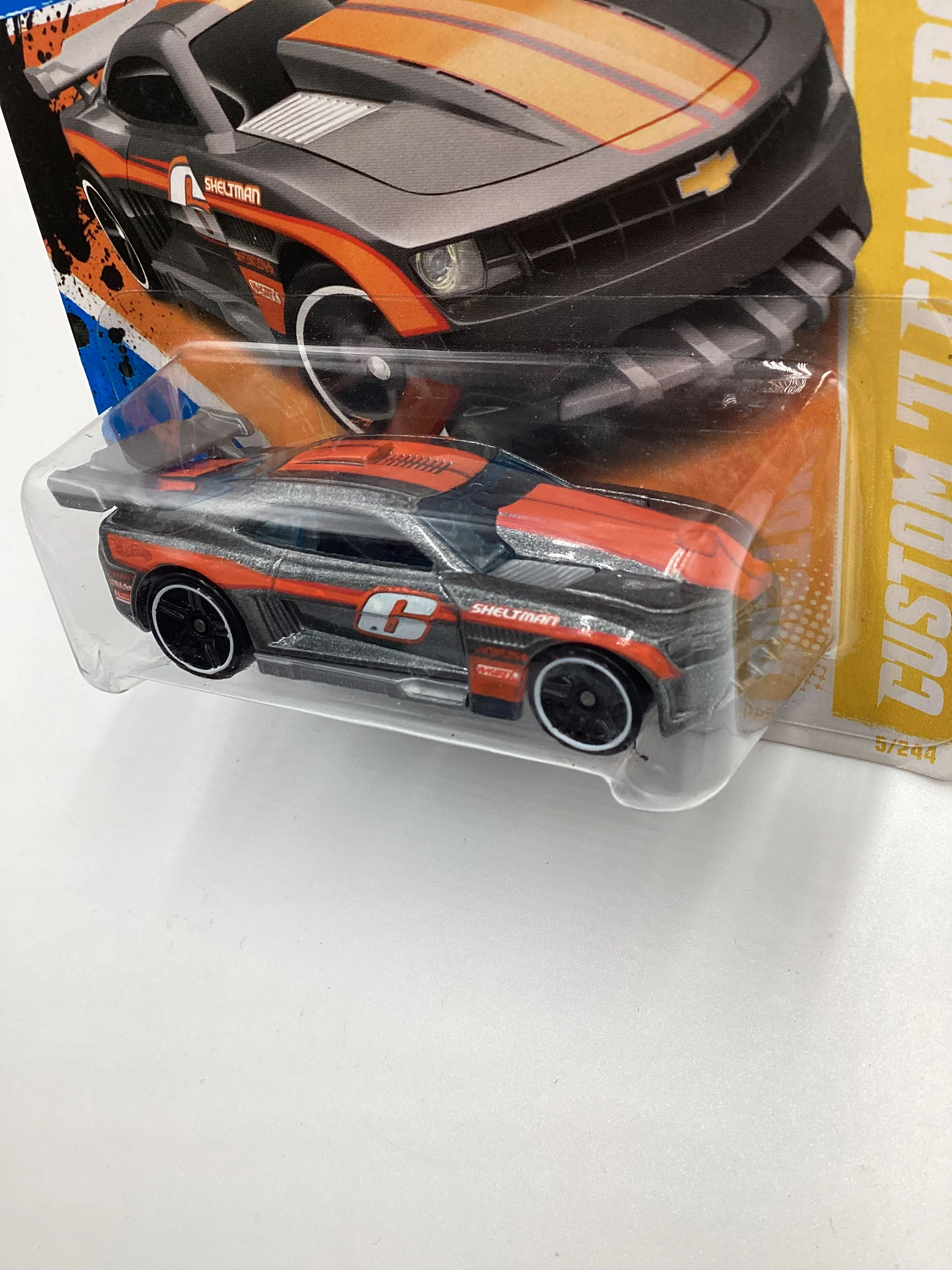 2011 Hot Wheels #5 Custom 11 Camaro Gray Short Card 14B - Image 4