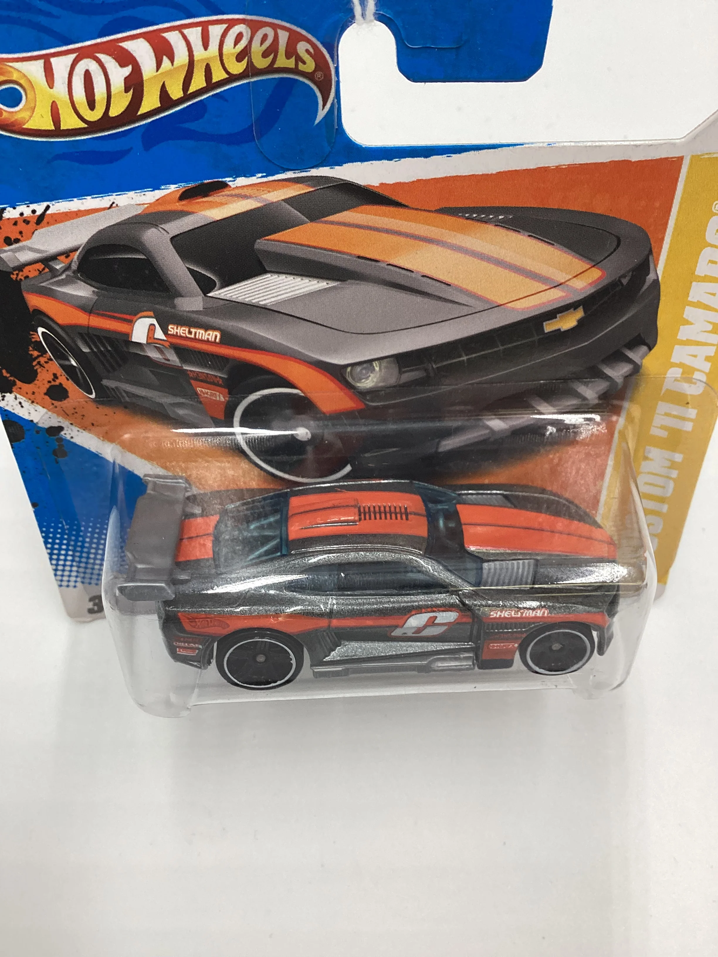 2011 Hot Wheels #5 Custom 11 Camaro Gray Short Card 14B - Image 6