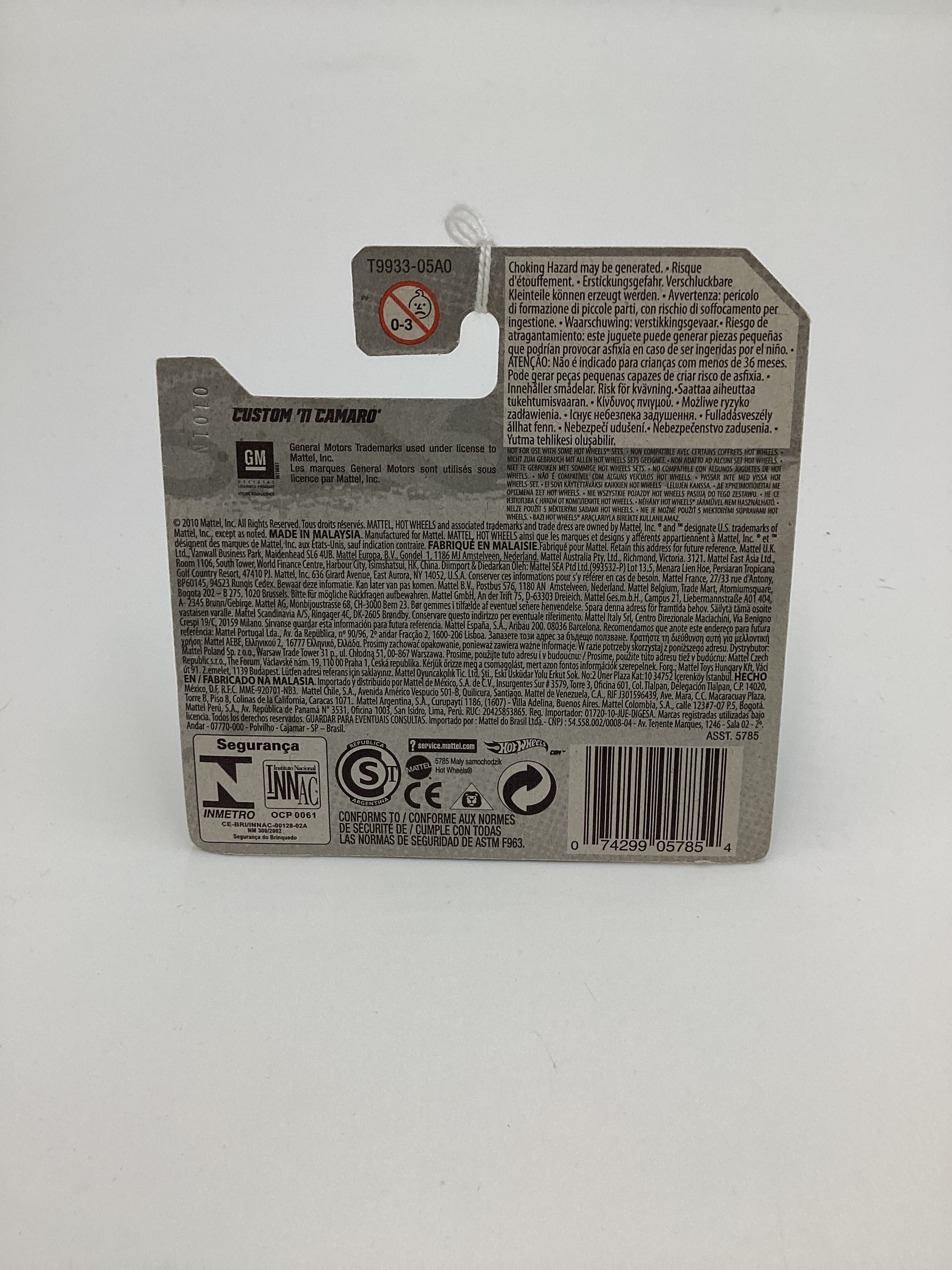 2011 Hot Wheels #5 Custom 11 Camaro Gray Short Card 14B - Image 7