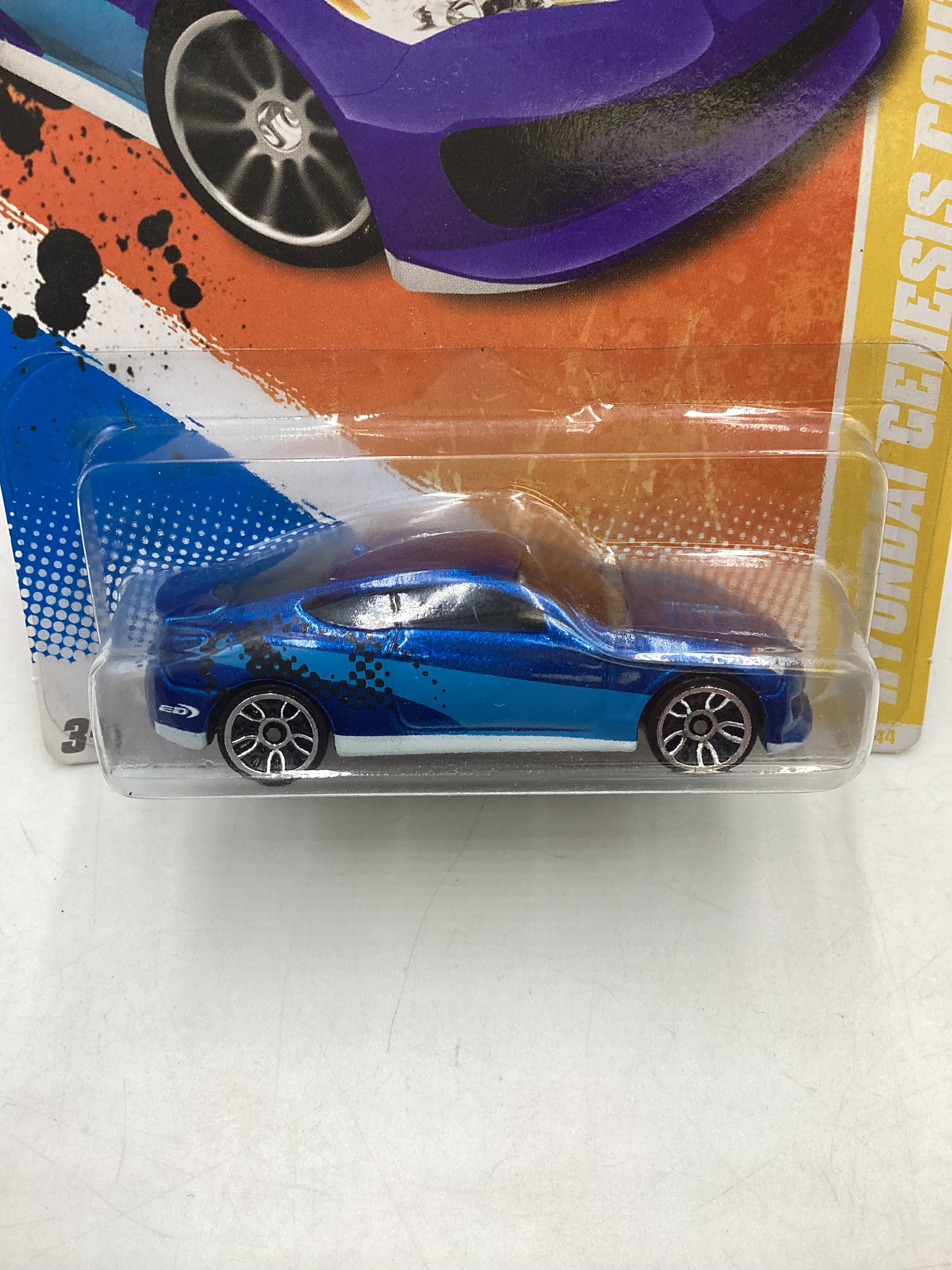 2011 Hot Wheels #50 Hyundai Genesis Coupe Blue - Image 3